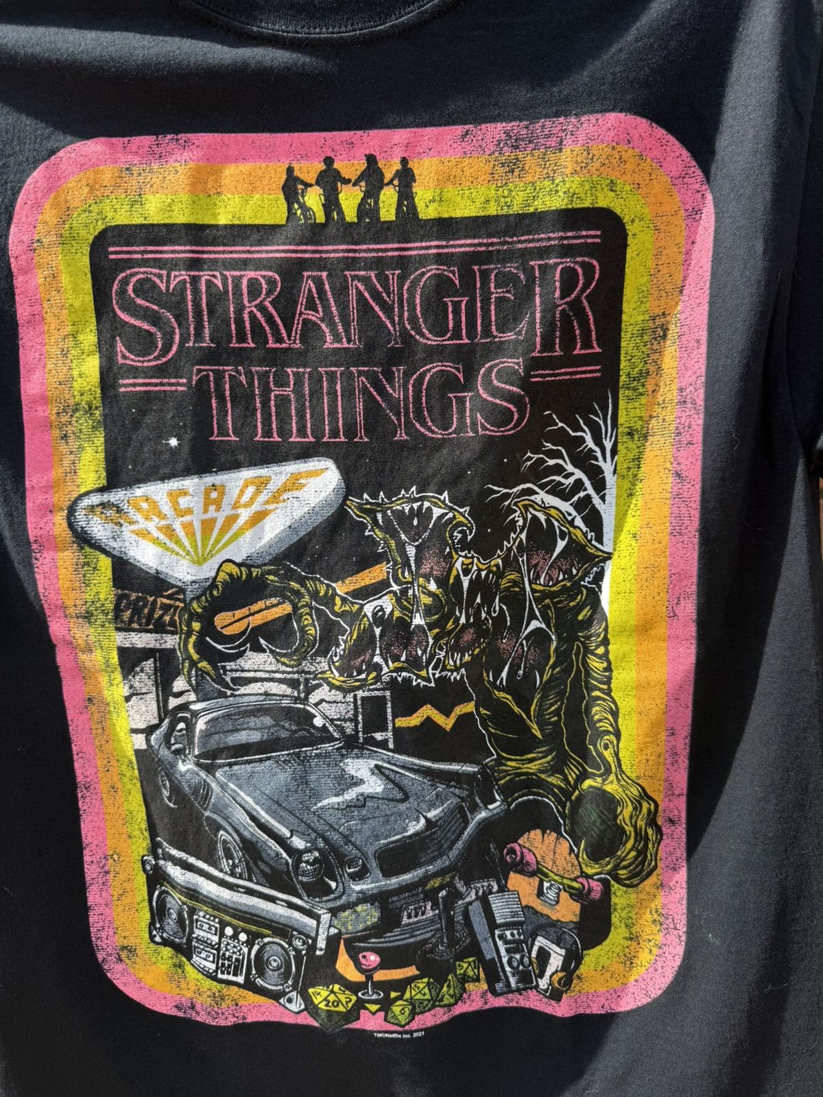 Other Netflix Stranger Things Retro Poster Arcade Black T-Shirt Size US M / EU 48-50 / 2 - 3 Thumbnail