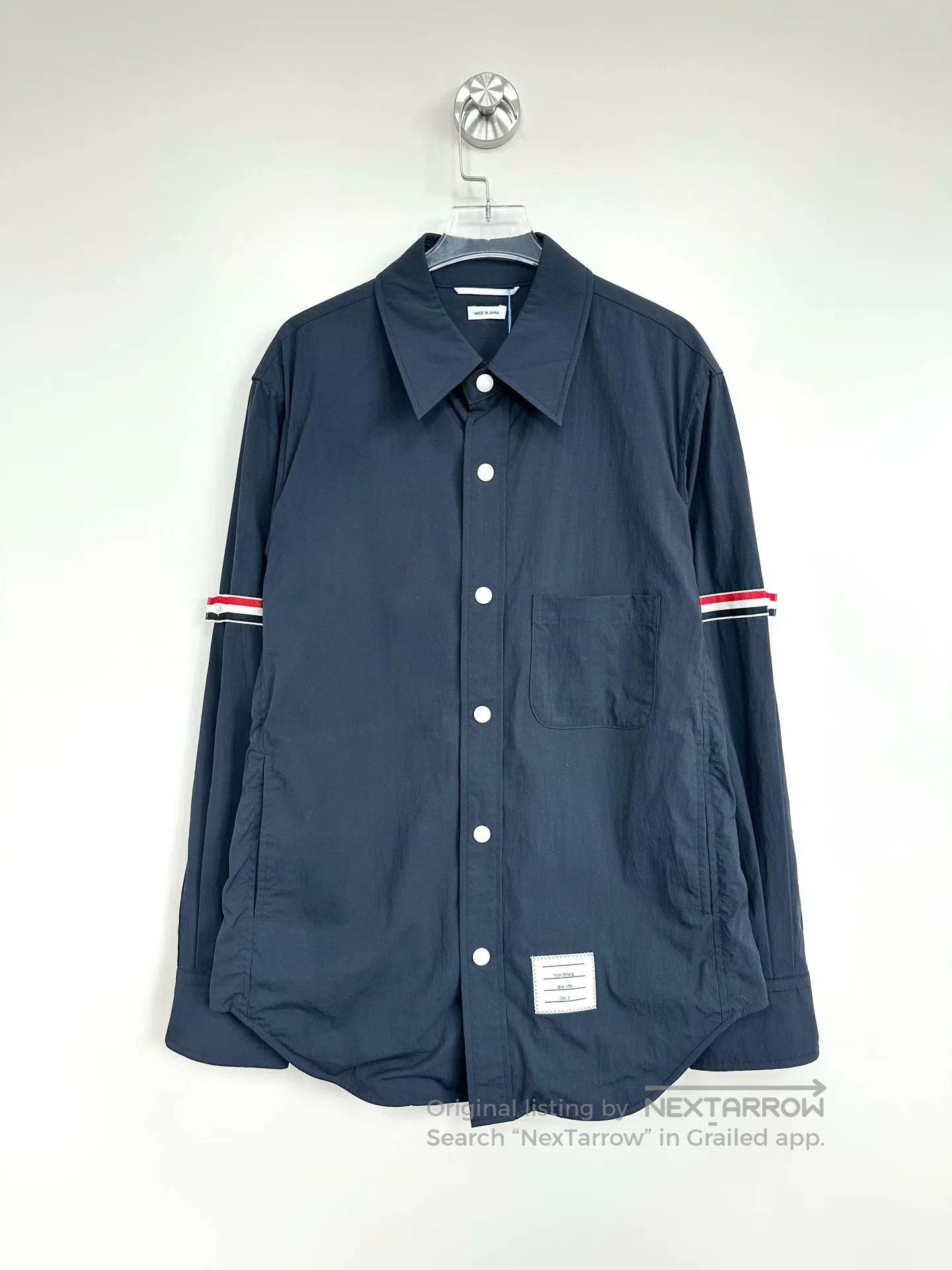 Thom Browne Thom Browne Navy Blue Striped Long Sleeve Logo Jacket| Size US XS / EU 42 / 0 - 1 Thumbnail