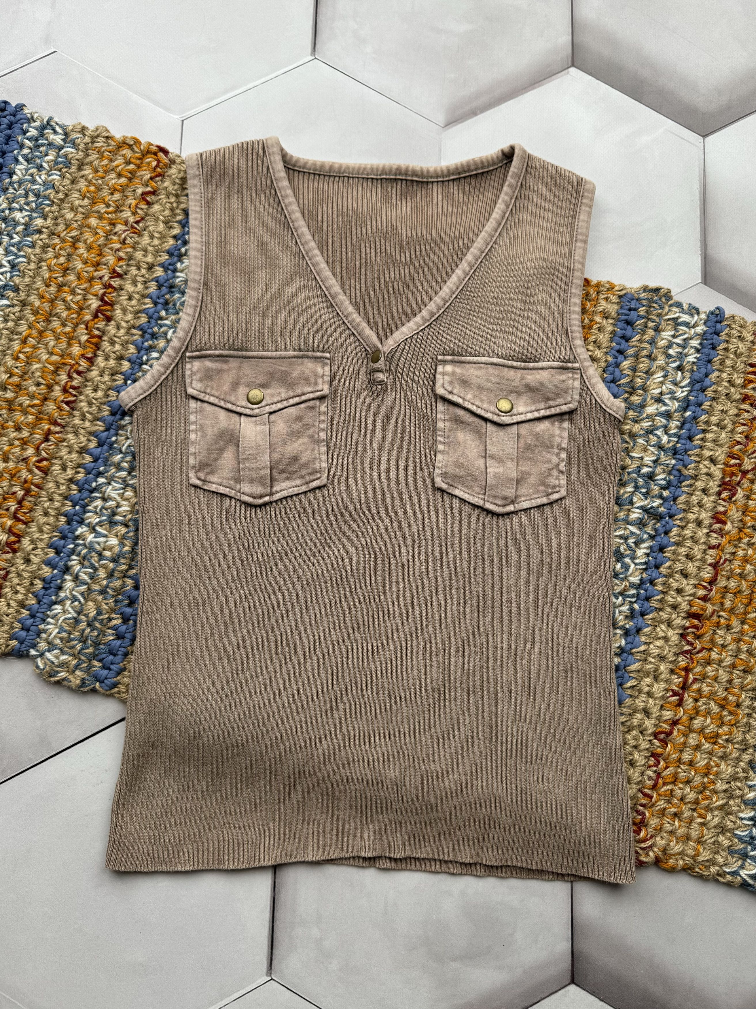 Vintage Vintage Ribbed Tank Top (E4) Size S / US 4 / IT 40 - 1 Thumbnail