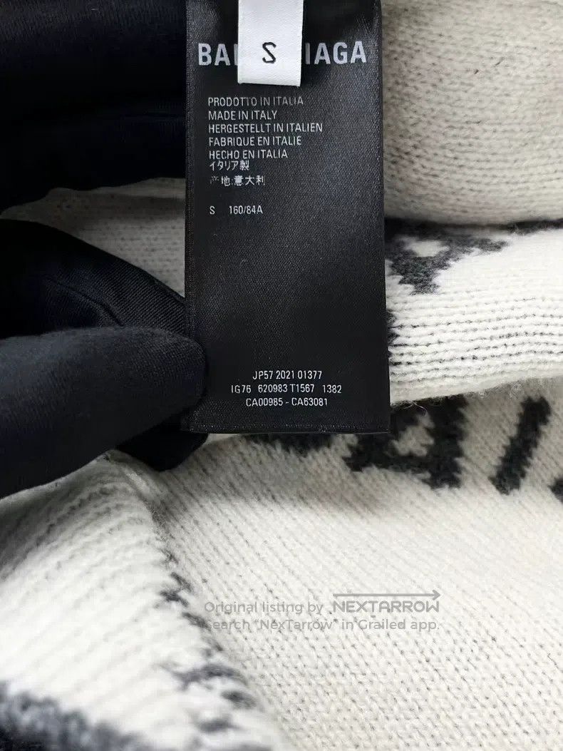 Balenciaga Balenciaga Dark Gray Barrage Full Print Logo Knit Sweater Size US S / EU 44-46 / 1 - 4 Thumbnail
