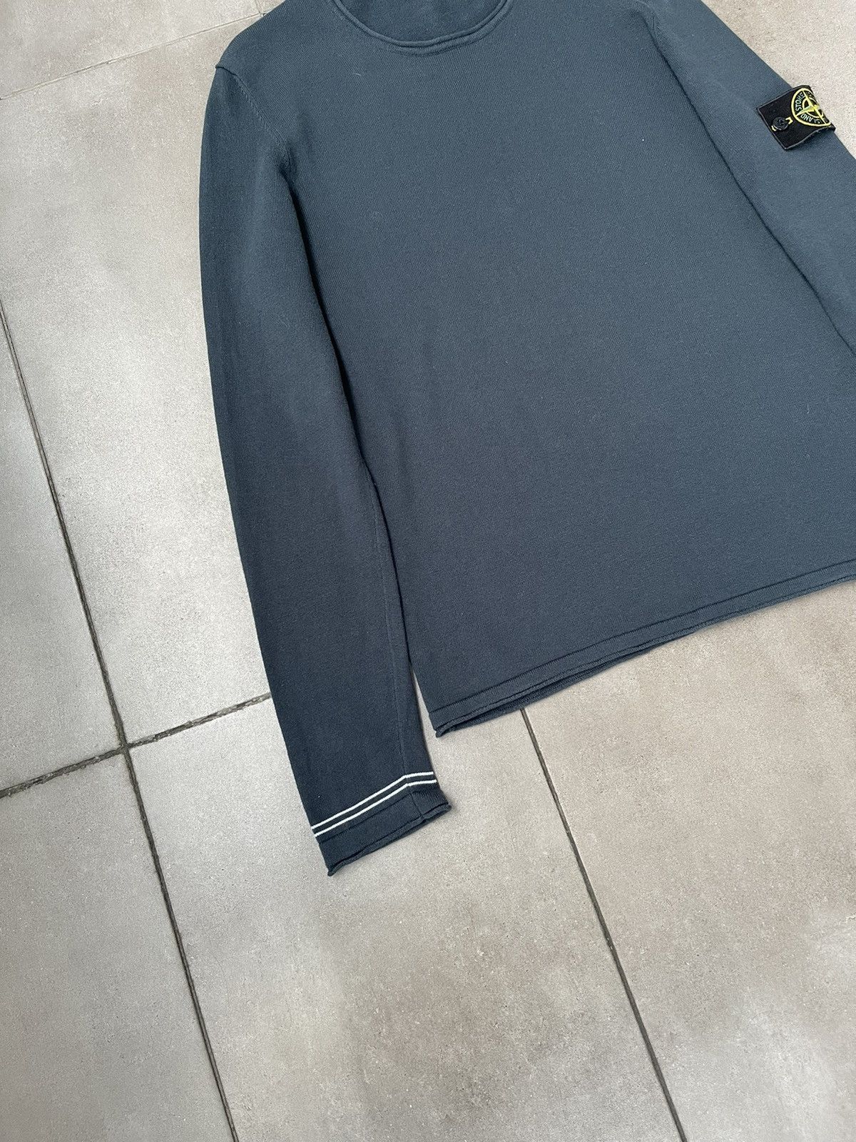 Stone Island Stone Island Navy Grey Striped White Sleeve Thin Sweater Size US M / EU 48-50 / 2 - 9 Thumbnail