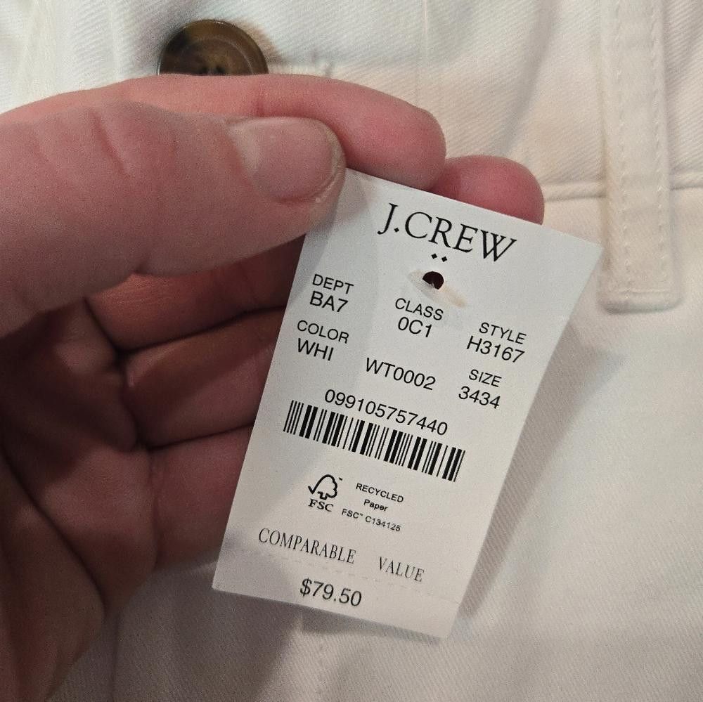 J.Crew J Crew Slim Fit Flex Chino Pant in White Size US 34 / EU 50 - 5 Thumbnail