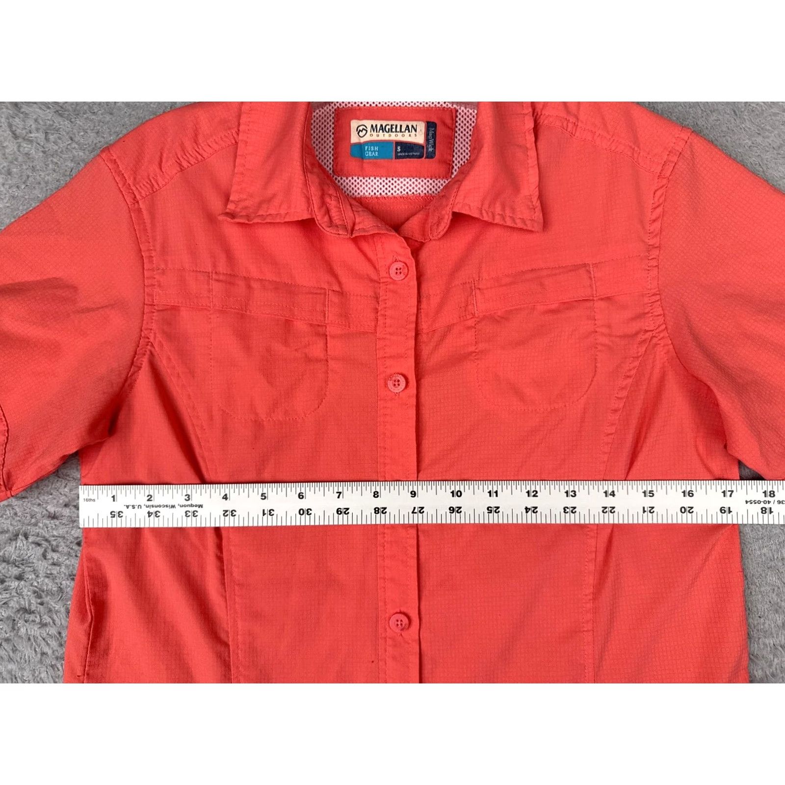 Vintage Magellan Shirt Women Small Pink Button Up Short Sleeve Pocket Poly Fish Hike Size S / US 4 / IT 40 - 7 Thumbnail