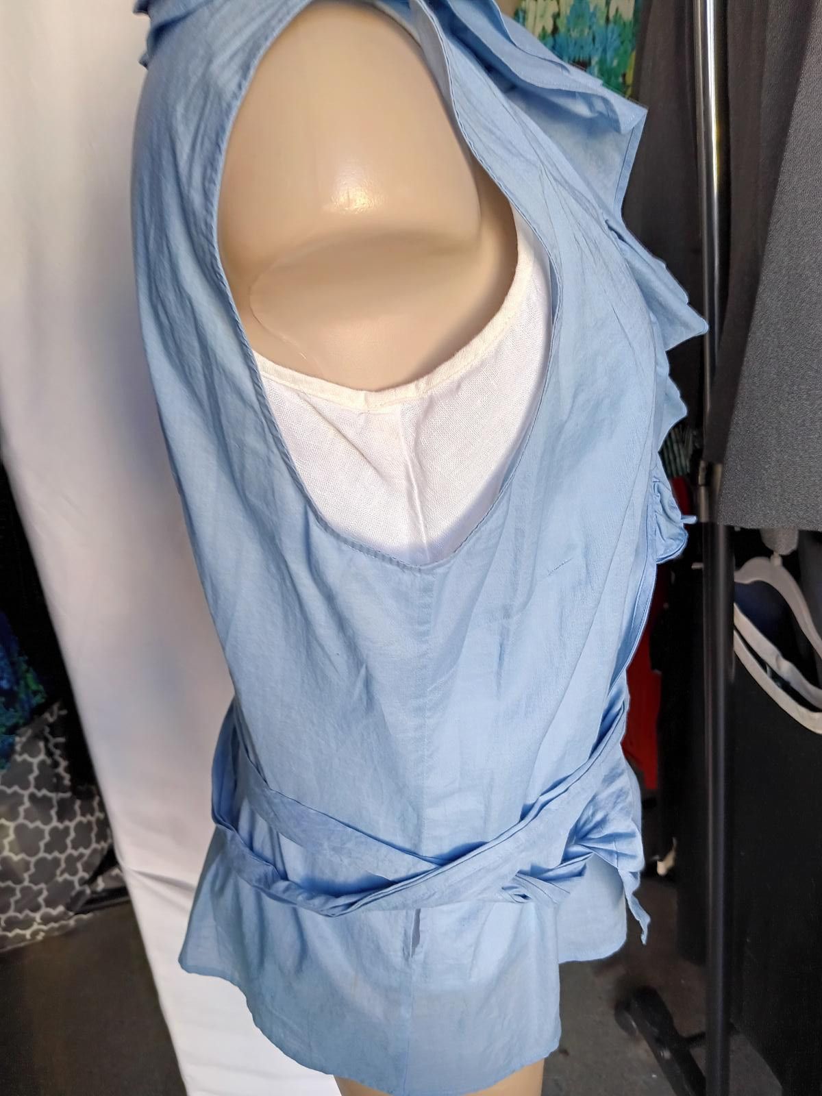 Polo Ralph Lauren Ralph Lauren Lauren Jeans Co. Light Blue Ruffled Top Size L Size L / US 10 / IT 46 - 6 Thumbnail