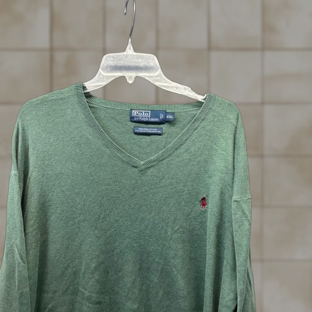 Ralph Lauren Ralph Lauren Sweater Adult 2XL Green Pima Cotton Knit Logo Embroidered Pony 90s Mens Size US XXL / EU 58 / 5 - 1 Thumbnail