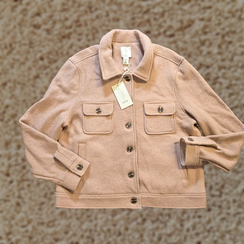 Joie VINTAGE? No — Joie Jacket Women XL Brown Wool Shacket Long Sleeve Pockets Casual Classic Utility Jacket Size XL / US 12-14 / IT 48-50 - 1 Thumbnail