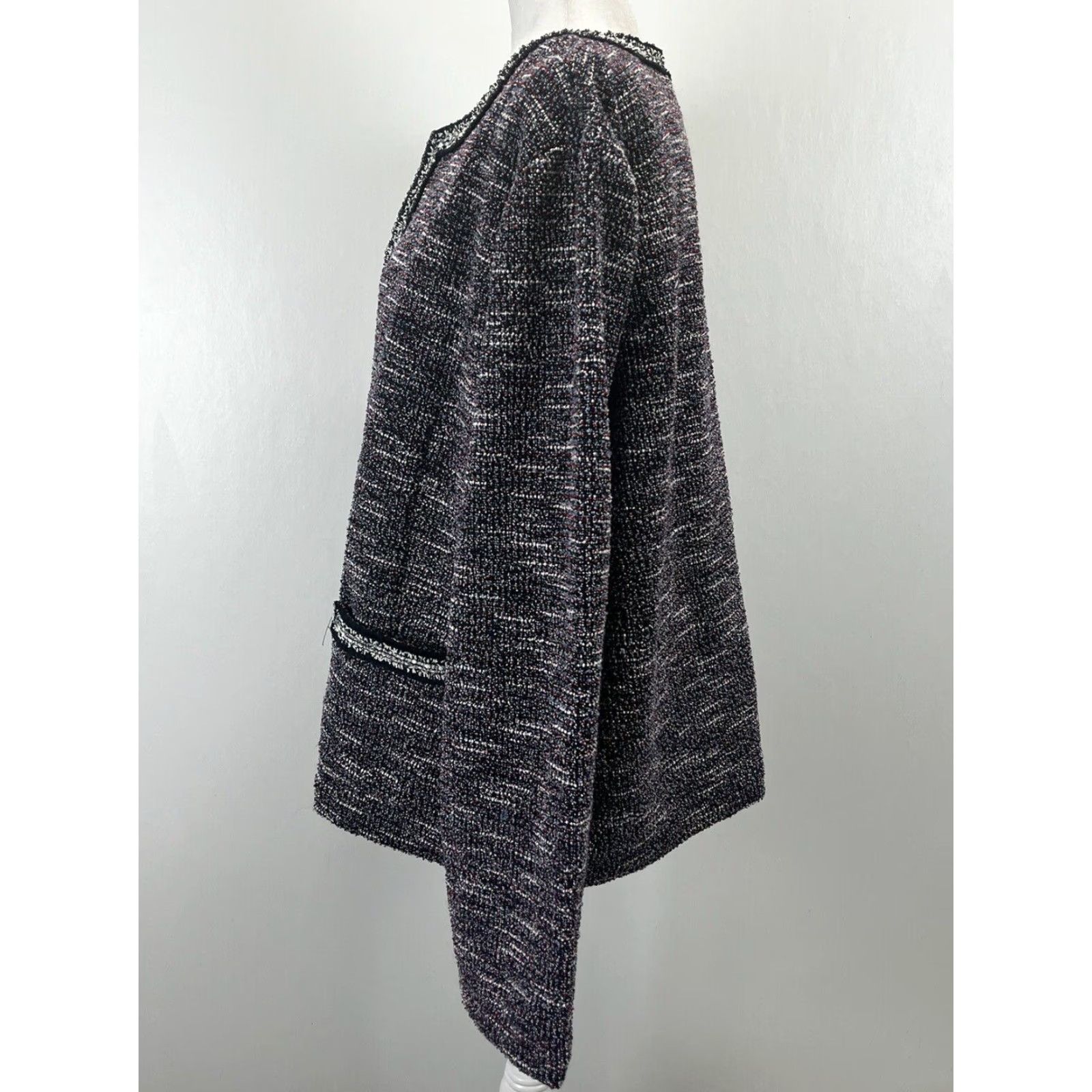 Talbots Talbots Open Front Tweed Knit Jacket 3X Plus Multicolor Career Womens Size XXL / US 16-18 / IT 52-54 - 2 Thumbnail