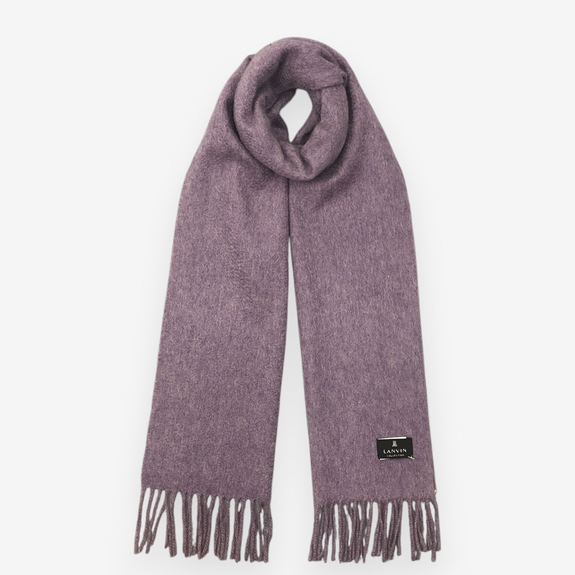 Lanvin Vintage Lanvin Scarf Muffler Cashmere Winter Fringe Scarves Size ONE SIZE - 1 Thumbnail