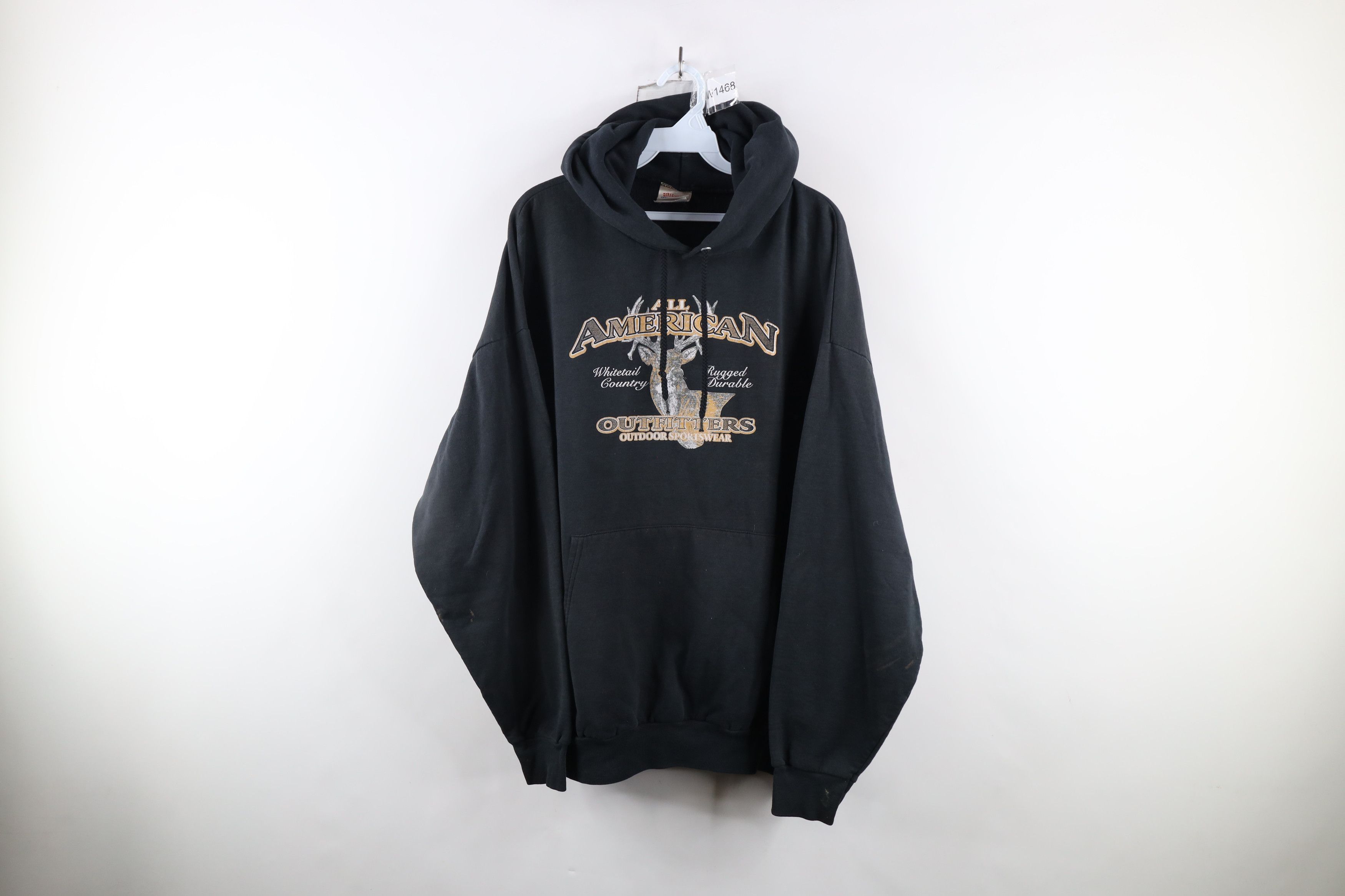 Vintage Vintage 90s Streetwear Deer Buck Nature Hoodie Black Size US XXL / EU 58 / 5 - 1 Thumbnail