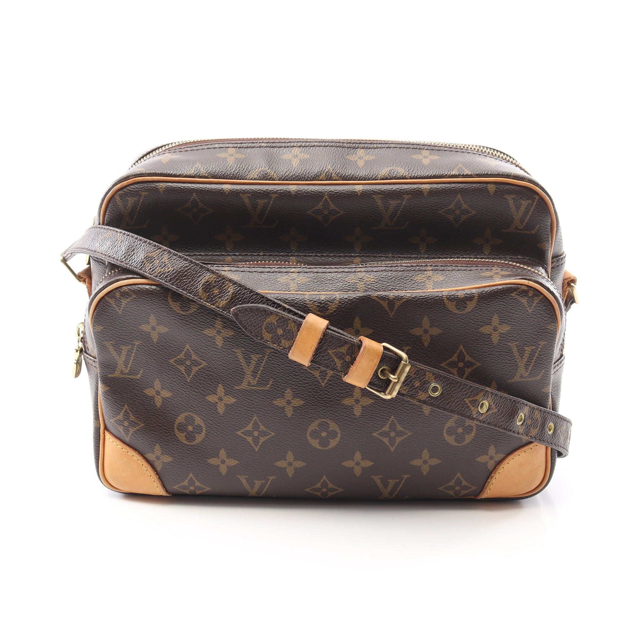 Louis Vuitton Nil Monogram Shoulder Bag Leather Brown