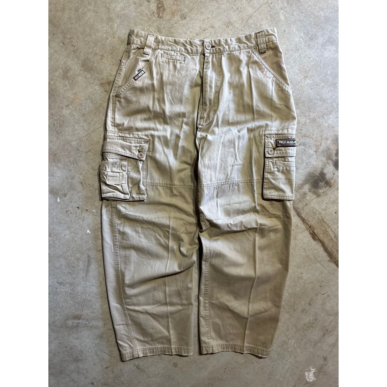 Vintage Vintage Paco Jeans Baggy Wide Leg Y2K Khaki Pants 32x30 Size US 32 / EU 48 - 1 Thumbnail