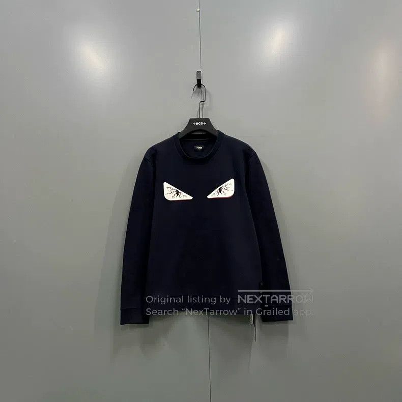 Fendi Fendi Cracked Round Neck Sweatshirt Size US M / EU 48-50 / 2 - 1 Thumbnail