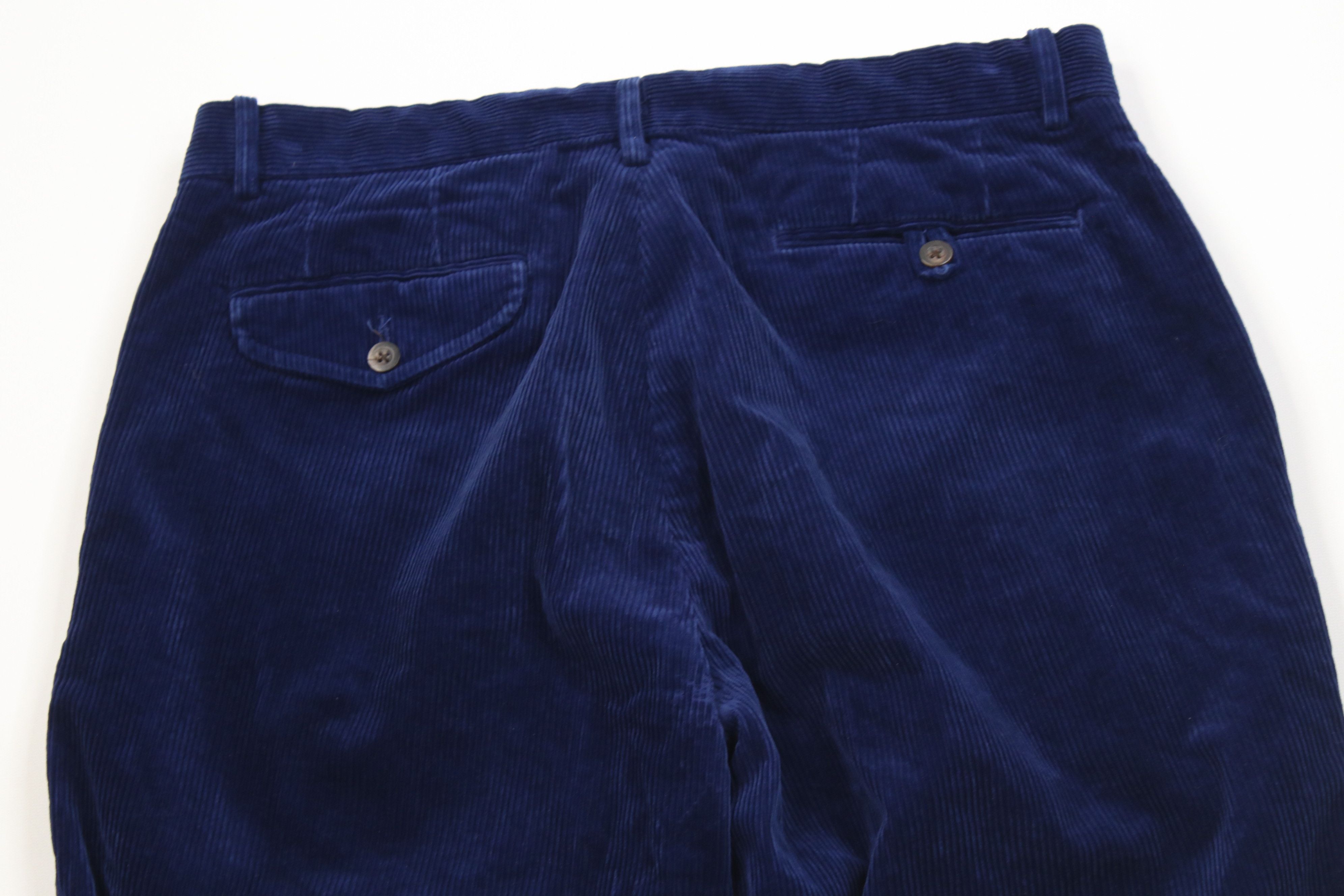 Polo Ralph Lauren Vintage 90s Ralph Lauren Thick Wide Leg Corduroy Pants Blue Size US 34 / EU 50 - 11 Thumbnail