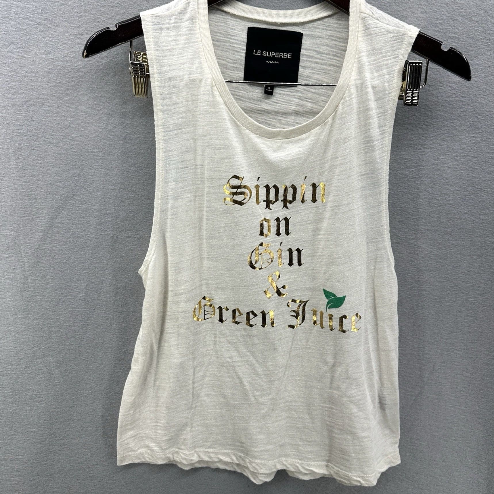 Le Superbe Le Superbe Tank Top Womens M Ivory Snoop Hip Hop Classic Tank Top for Women XS- XL Size M / US 6-8 / IT 42-44 - 2 Thumbnail