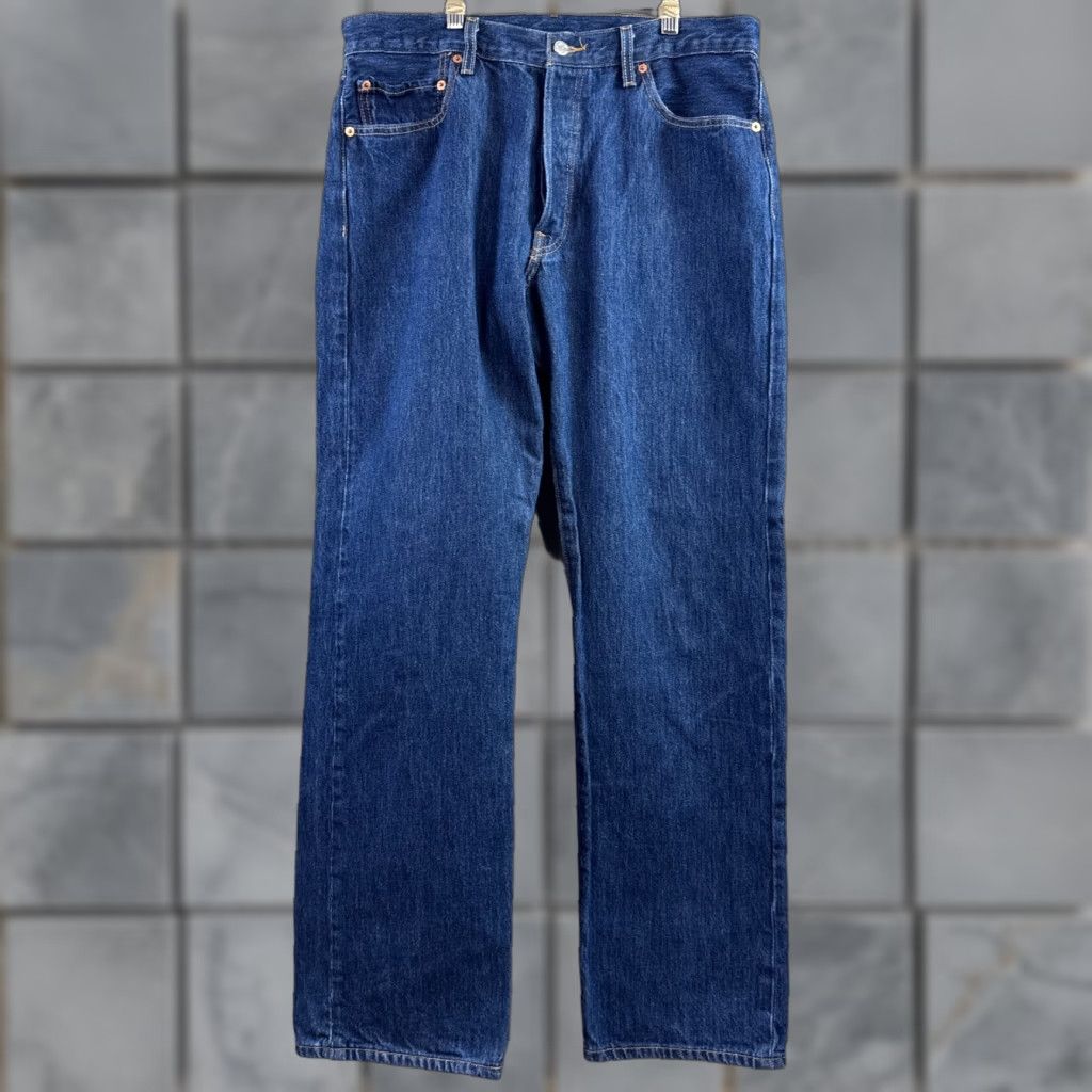 Levi's Levi's 501 Jeans Mens 34x34 Blue Denim Pant Button Fly Dark Work Regular Size US 36 / EU 52 - 1 Thumbnail