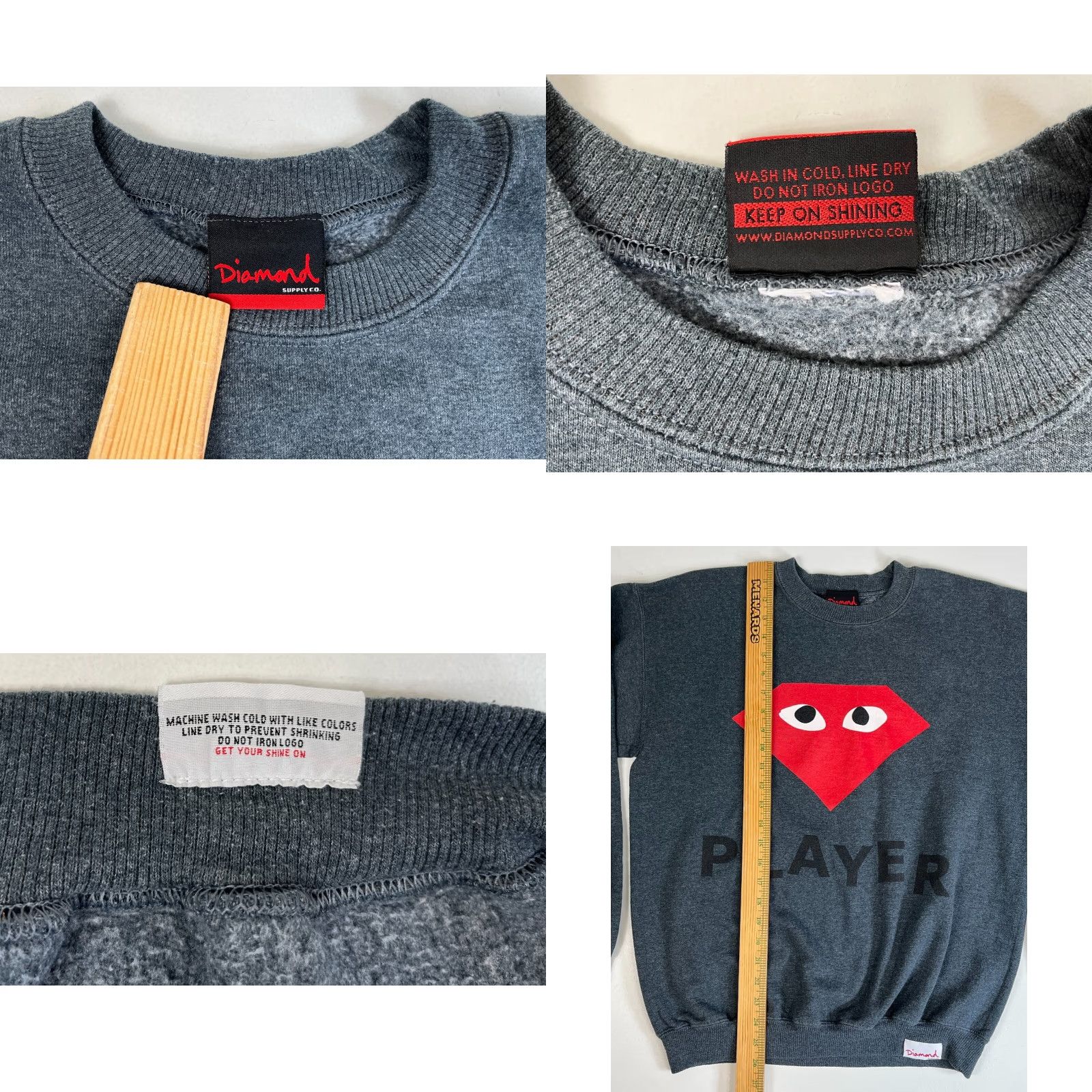 Vintage Diamond Supply Co. Player Crewneck Sweatshirt Men's Gray M Size US M / EU 48-50 / 2 - 8 Thumbnail
