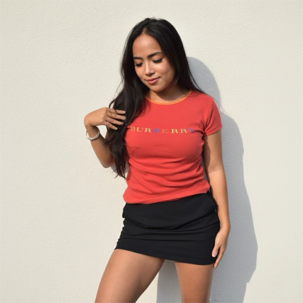 Burberry Vintage Red Burberry Spellout T Shirt Size XS / US 0-2 / IT 36-38 - 5 Thumbnail