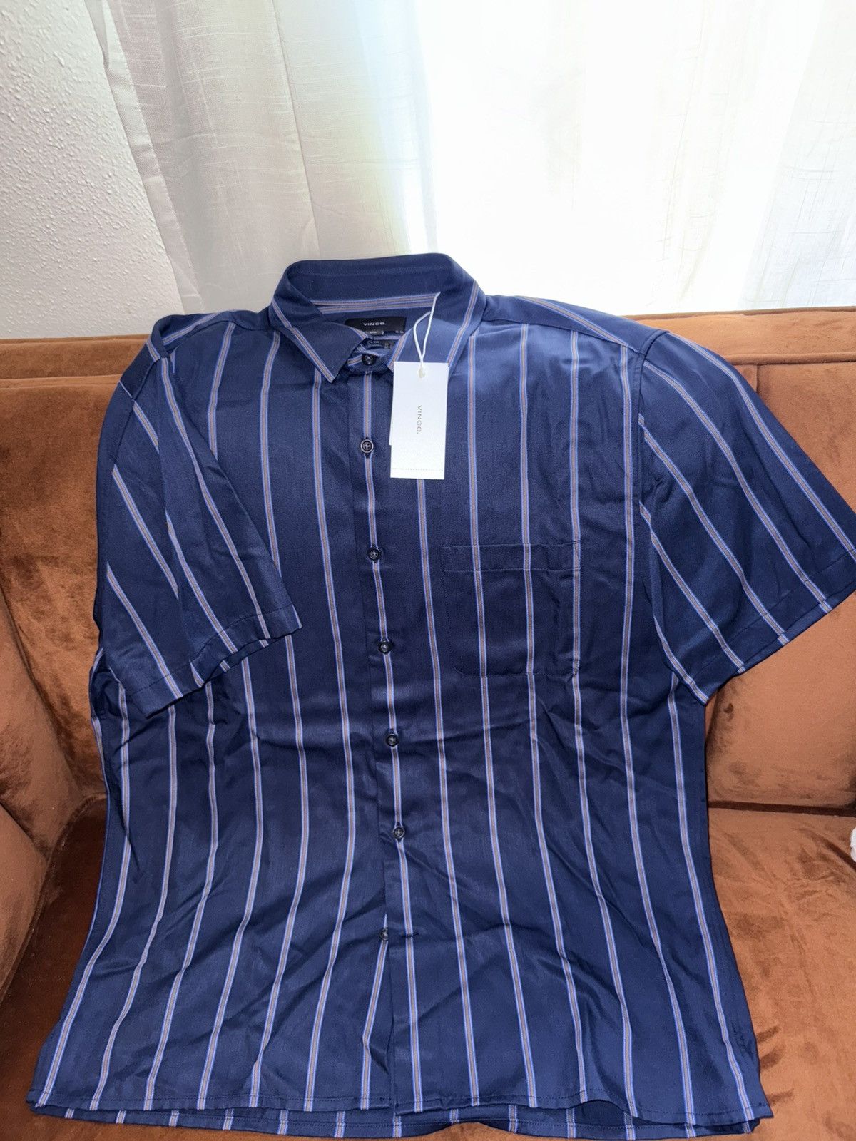 Vince Vince Pacifica Stripe Short Sleeve Shirt Size US M / EU 48-50 / 2 - 1 Thumbnail