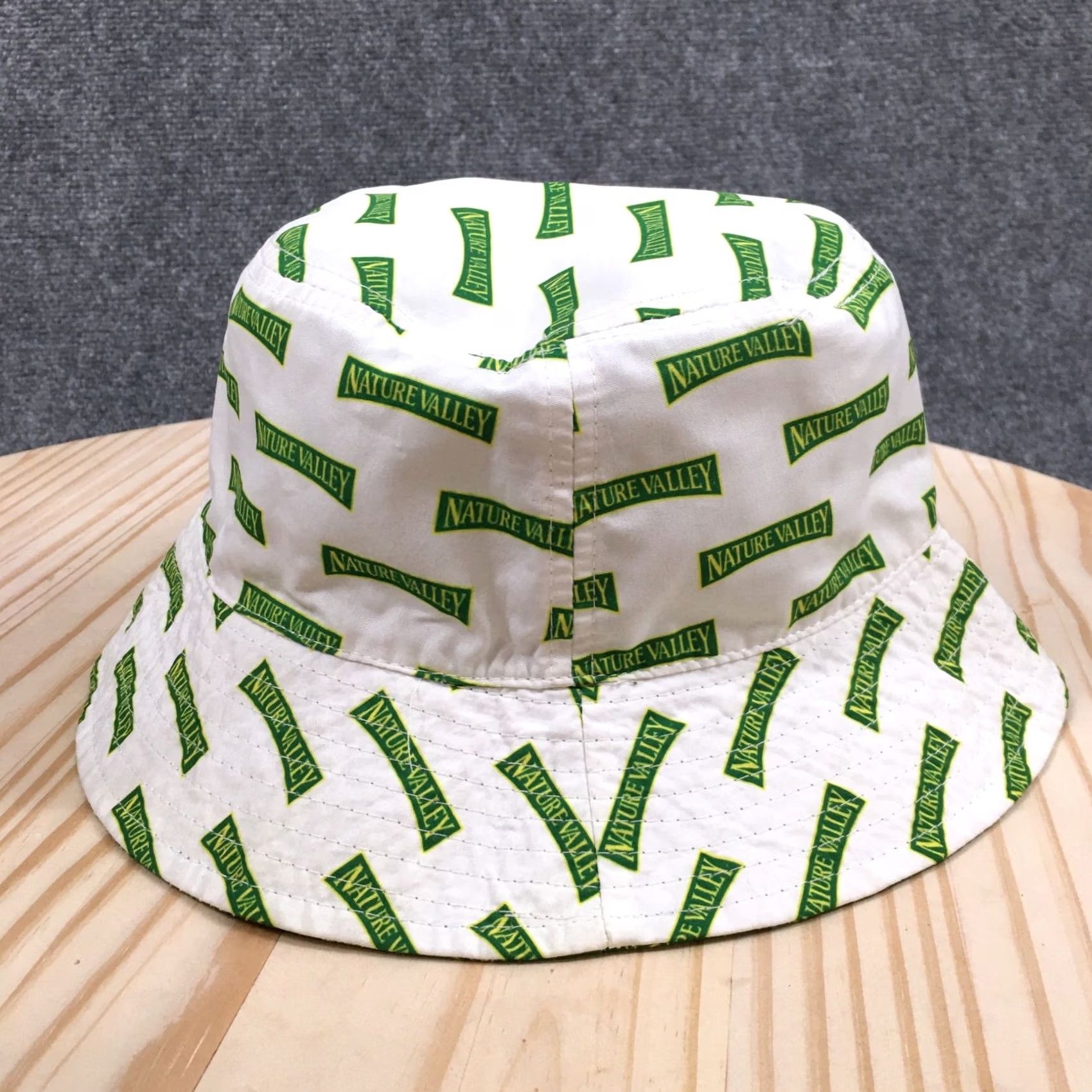 Vintage Nature Valley Bucket Hat Unisex White Green One Size Adjustable Reversible Size ONE SIZE - 5 Thumbnail