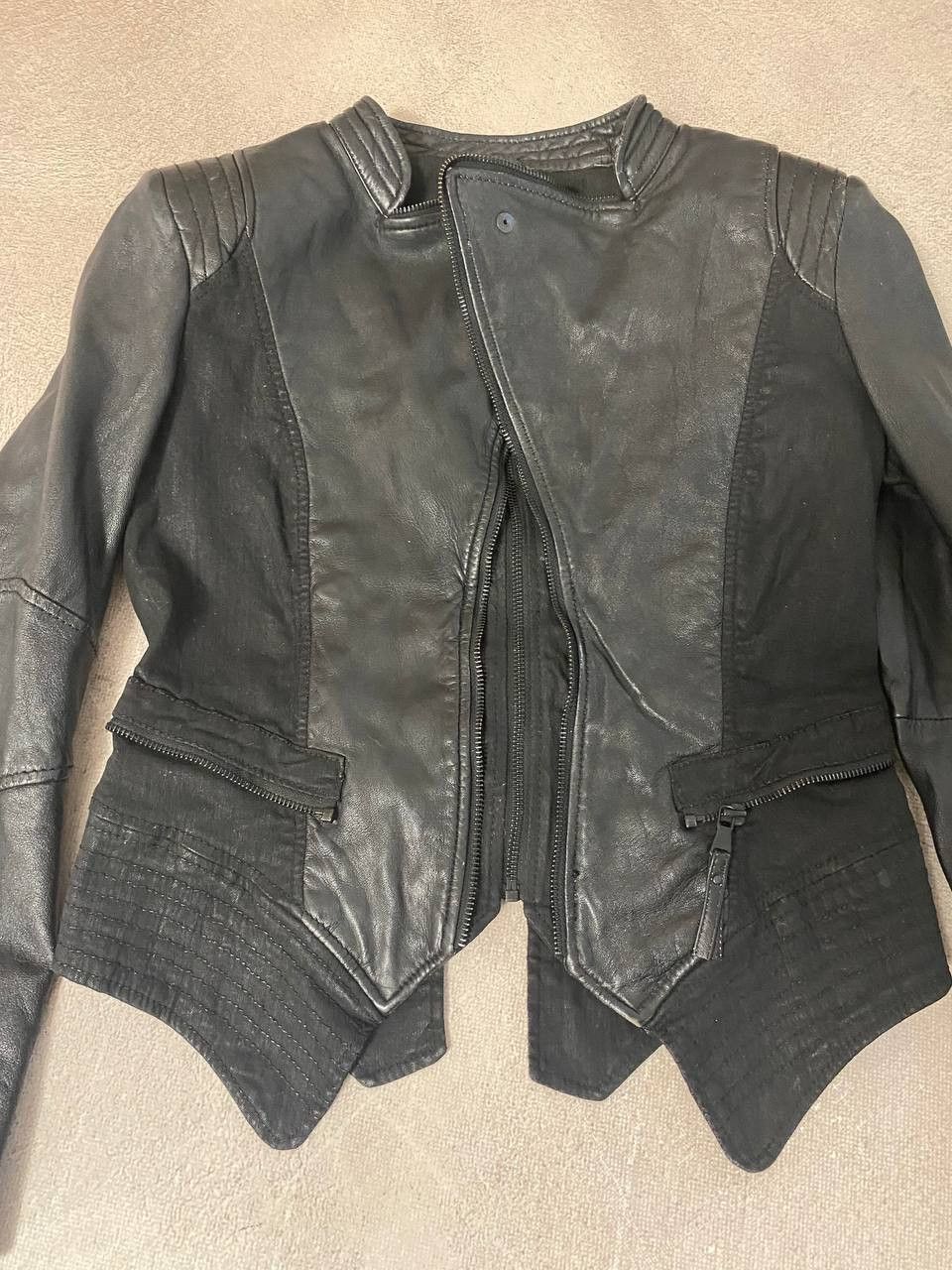 If Six Was Nine Leather Avant Garde Rick Owens style Faded Cropped jacket Size M / US 6-8 / IT 42-44 - 4 Thumbnail