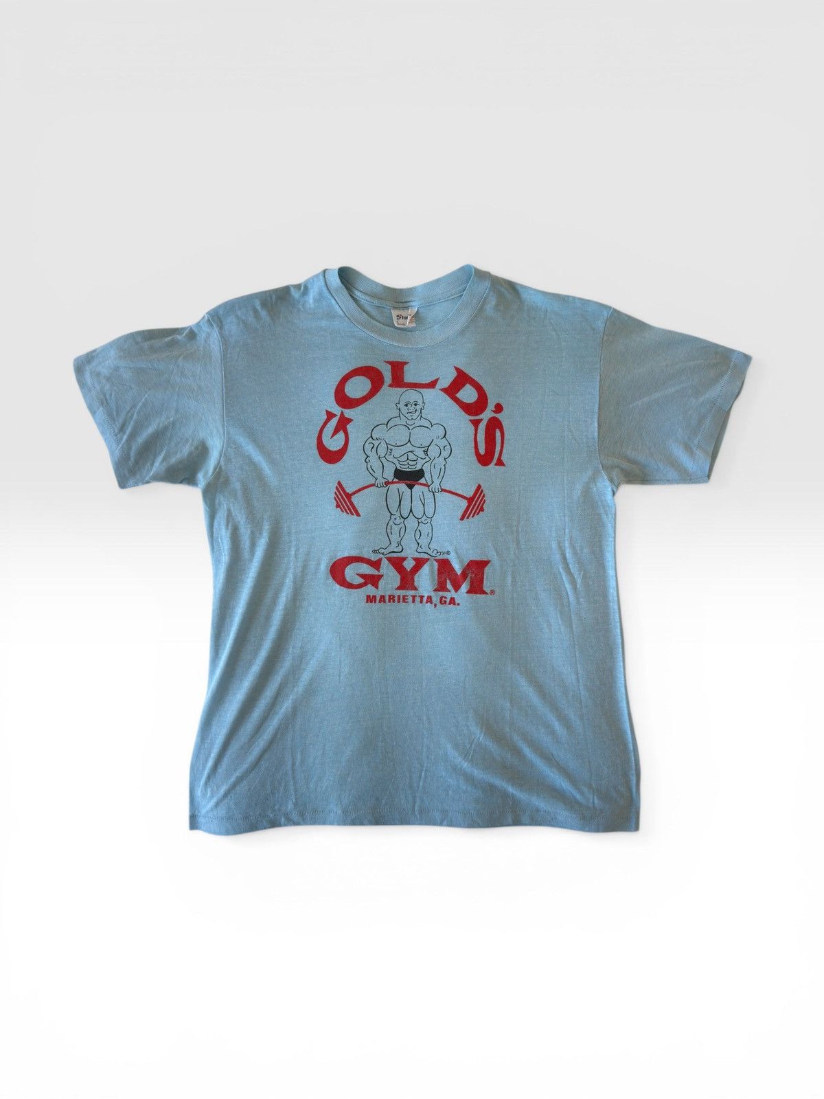 Vintage *RARE* GOLD’S GYM VINTAGE 80s 50/50 BODYBUILDING T-SHIRT Size US L / EU 52-54 / 3 - 10 Thumbnail