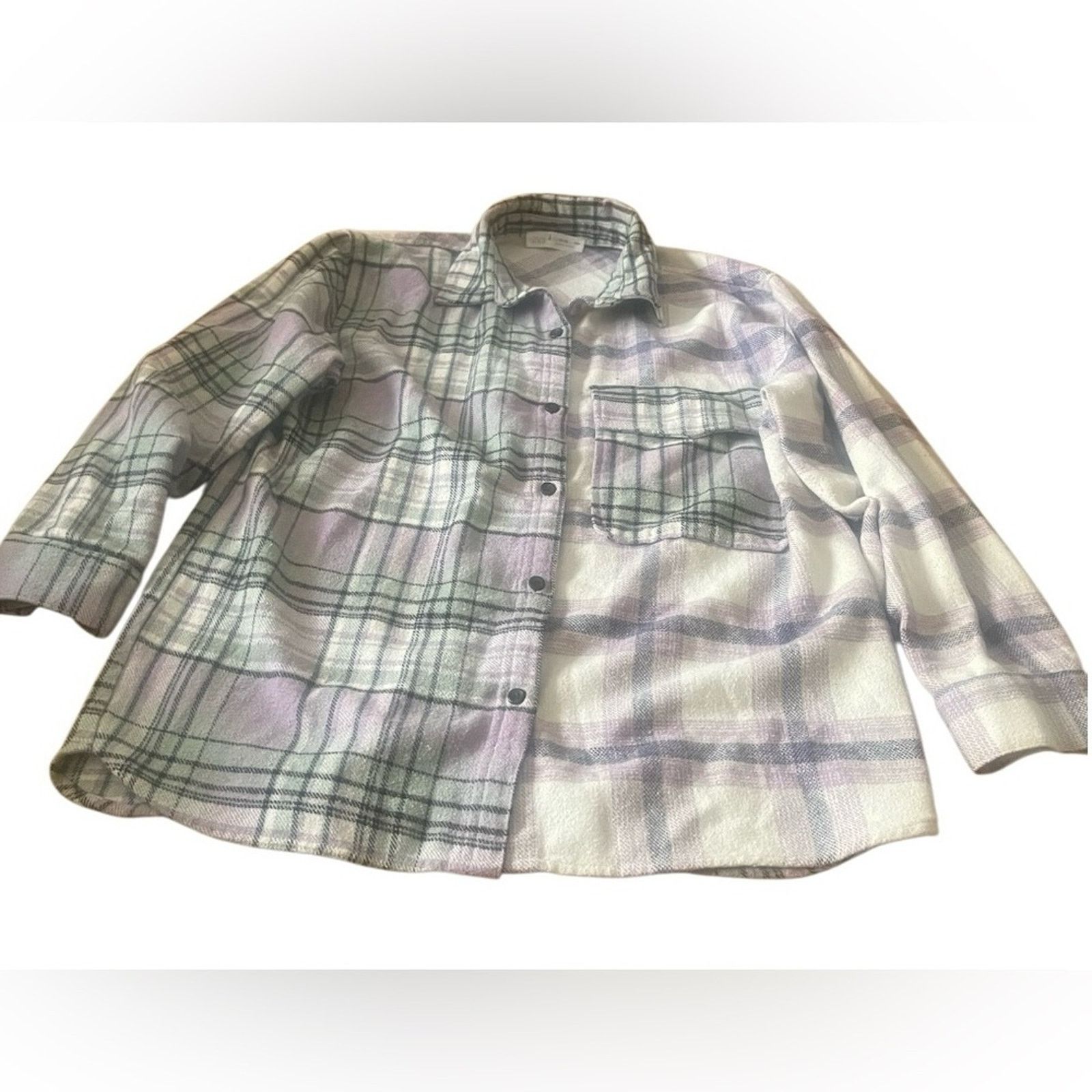Zara Zara plaid flannel shacket, size 13-14 Size L / US 10 / IT 46 - 2 Thumbnail