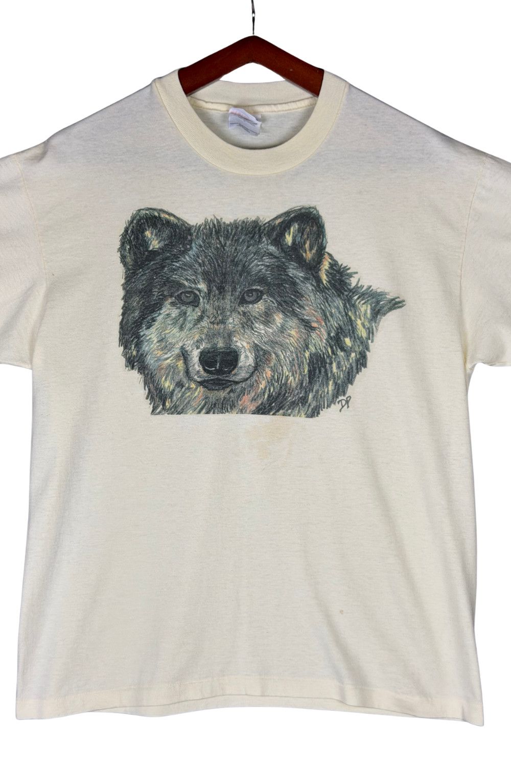 Hanes Vintage 90s Wolf Graphic T-Shirt Hanes USA Single Stitch L Size US L / EU 52-54 / 3 - 4 Thumbnail