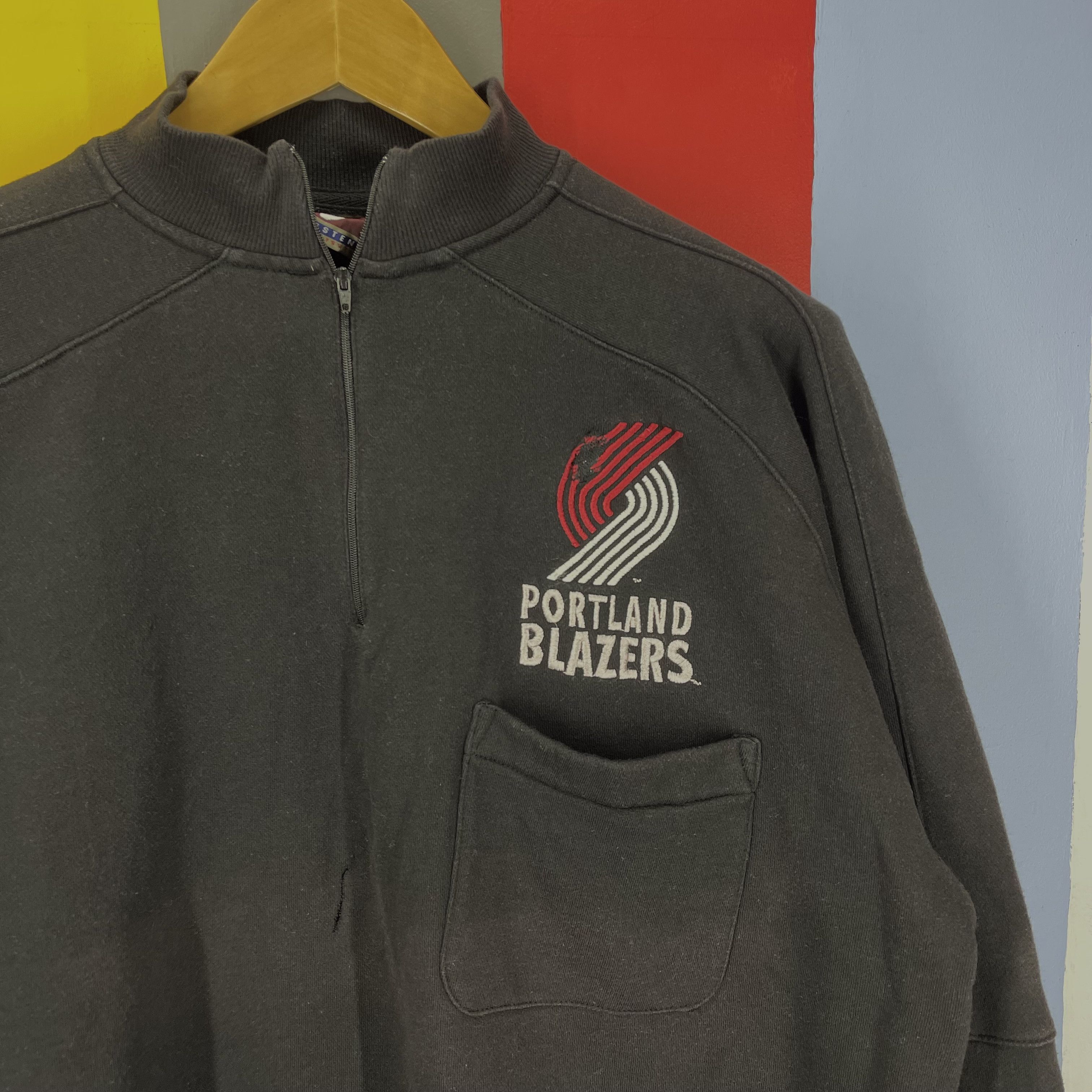 Vintage 90s Vintage PORTLAND BLAZERS Zipper Sweatshirt #1703/06 Size US L / EU 52-54 / 3 - 2 Thumbnail