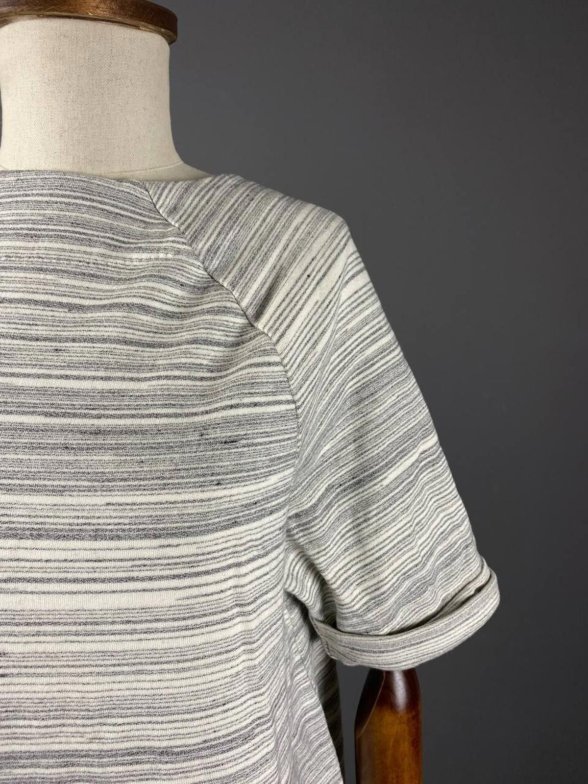 Designer Toast Gray Stripe Relaxed Sweater Midi Dress Size 10 Size XS / US 0-2 / IT 36-38 - 6 Thumbnail