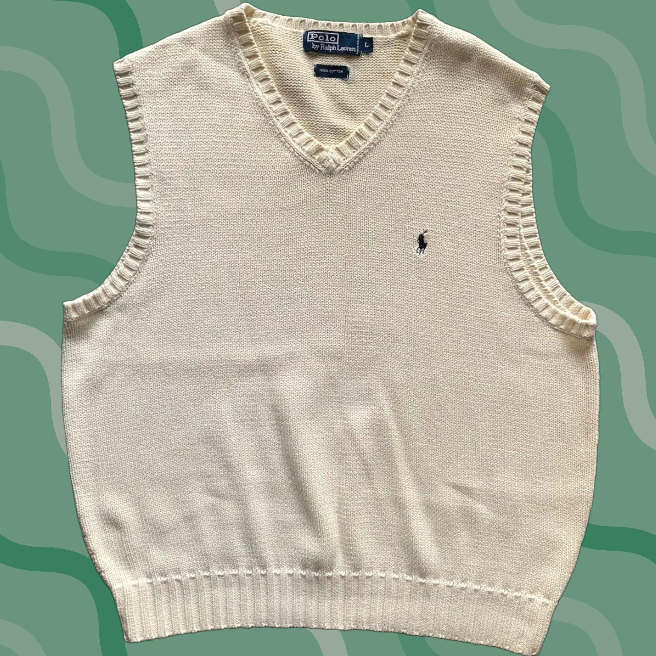 Polo Ralph Lauren VINTAGE Polo Ralph Lauren Vest White 100% Cotton Mens Large Size US L / EU 52-54 / 3 - 1 Thumbnail