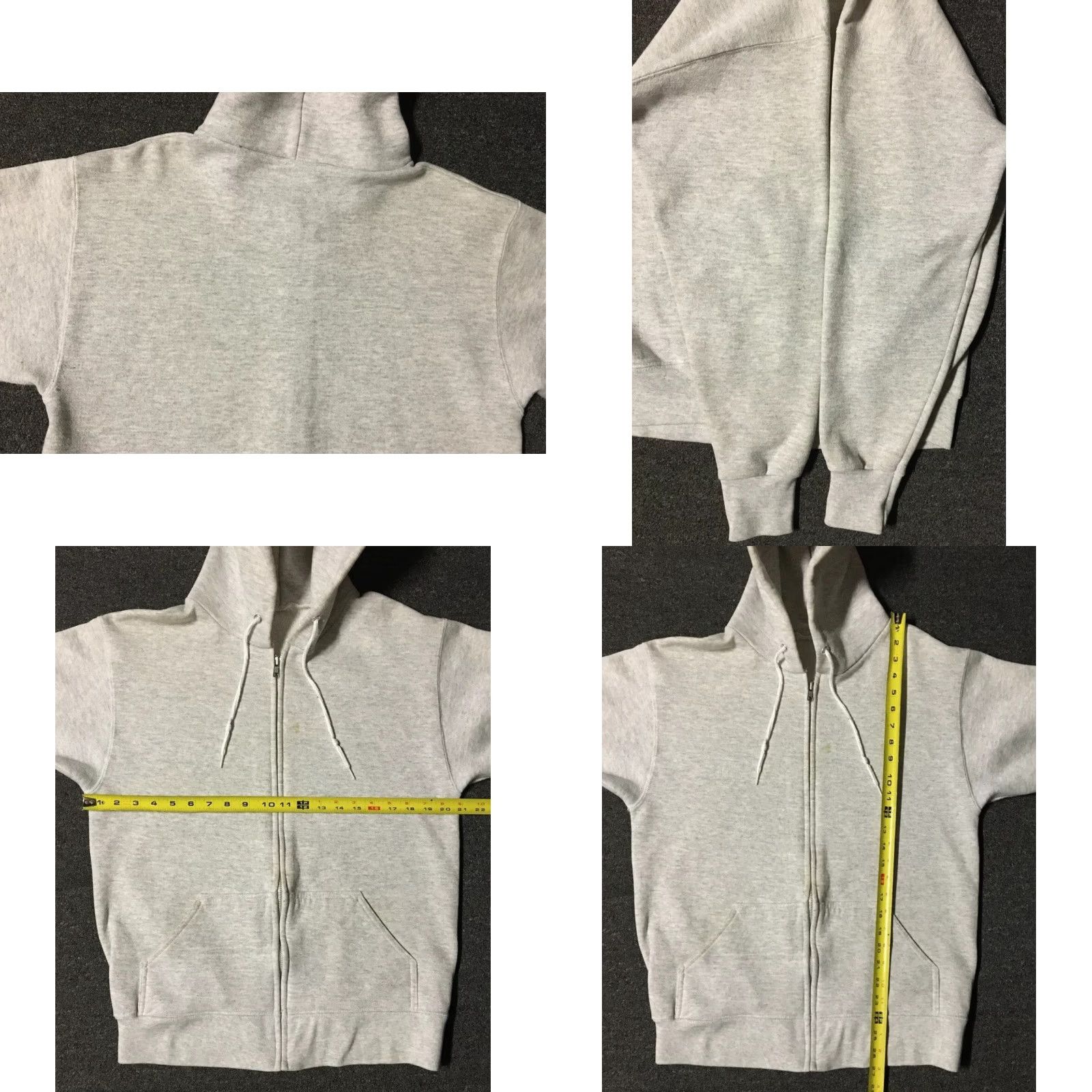 Vintage VINTAGE American Vintage Gray Zip Hoodie Sweatshirt M USA 80s 90s Blank Track Biker Punk Surf Skate Mens Size US M / EU 48-50 / 2 - 8 Thumbnail
