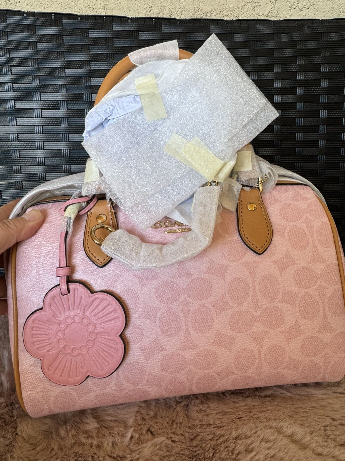Coach Coach Rowan Satchel Bag Signature Powder Pink CEA18 Size ONE SIZE - 1 Thumbnail