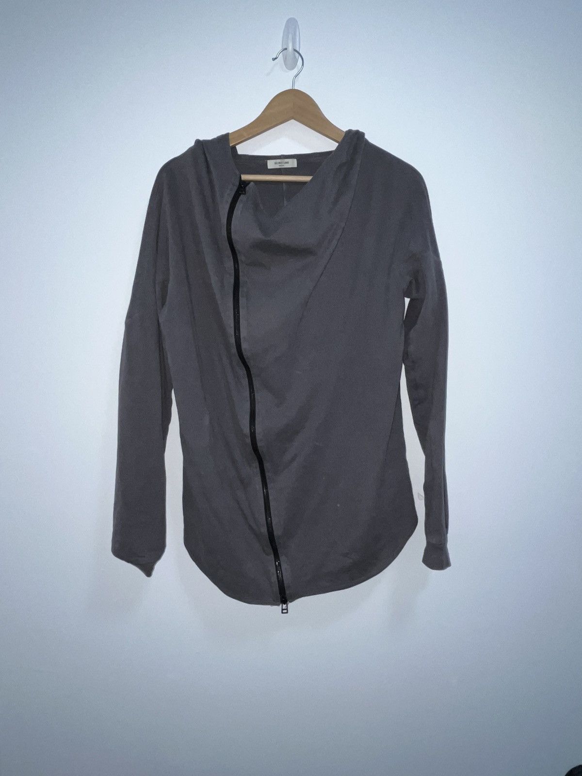 Helmut Lang Helmut Lang Grey Asymmetrical Zip Hoodie Size US S / EU 44-46 / 1 - 1 Thumbnail