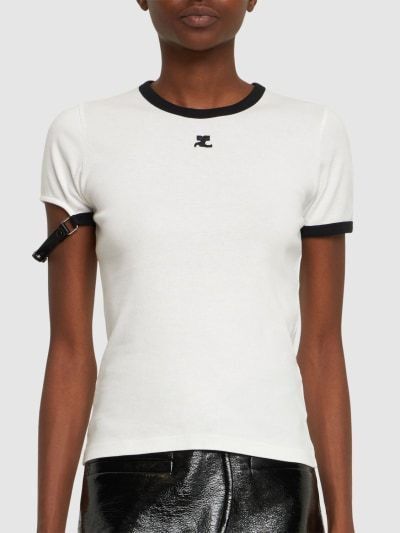 Courreges Courreges buckle tee Size S / US 4 / IT 40 - 8 Thumbnail