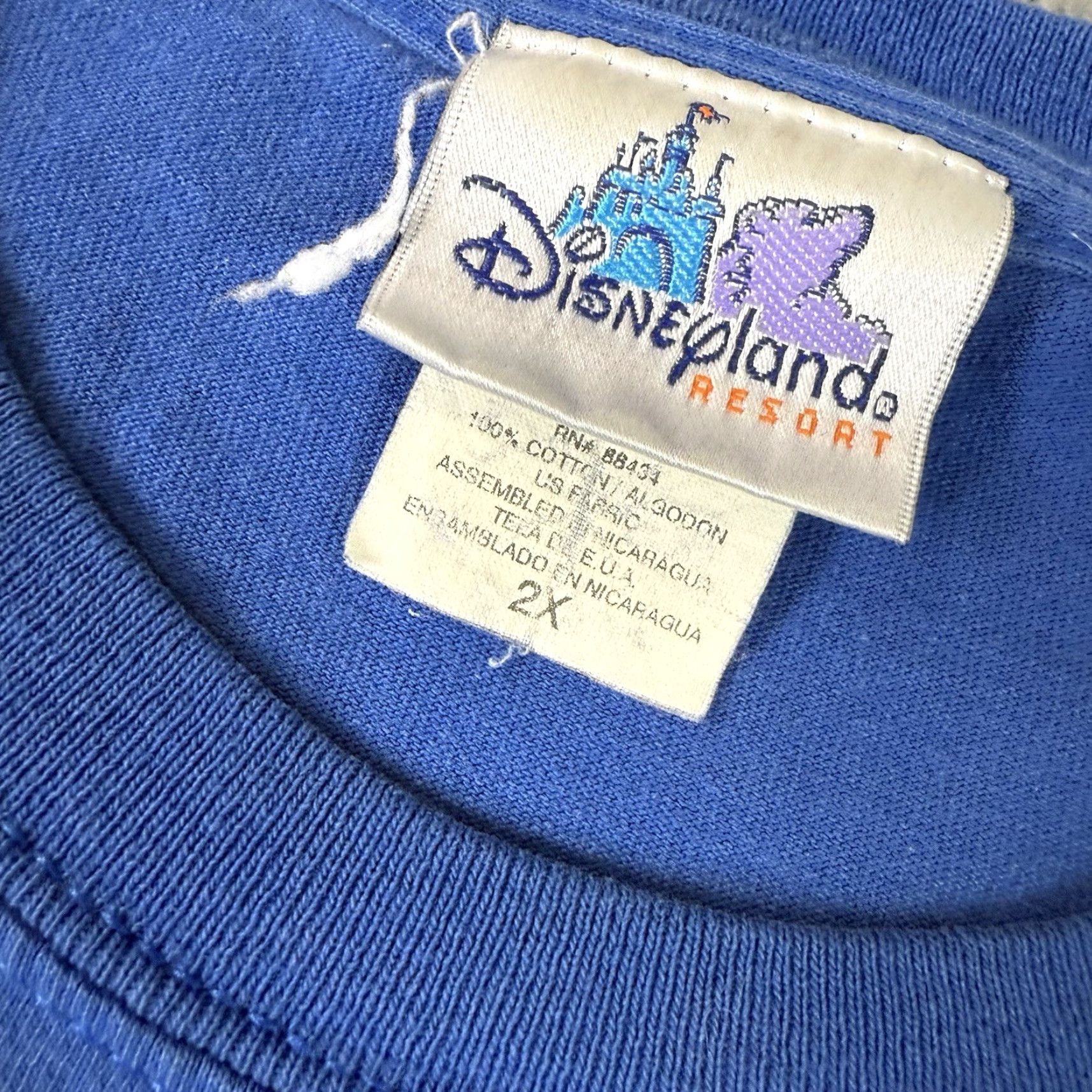 Disney VINTAGE Disney Mickey Mouse Disneyland T Shirt 2XL Blue Men’s Short Sleeve Crew Neck Graphic Print 90s Y2K Memorial Size US XXL / EU 58 / 5 - 7 Thumbnail
