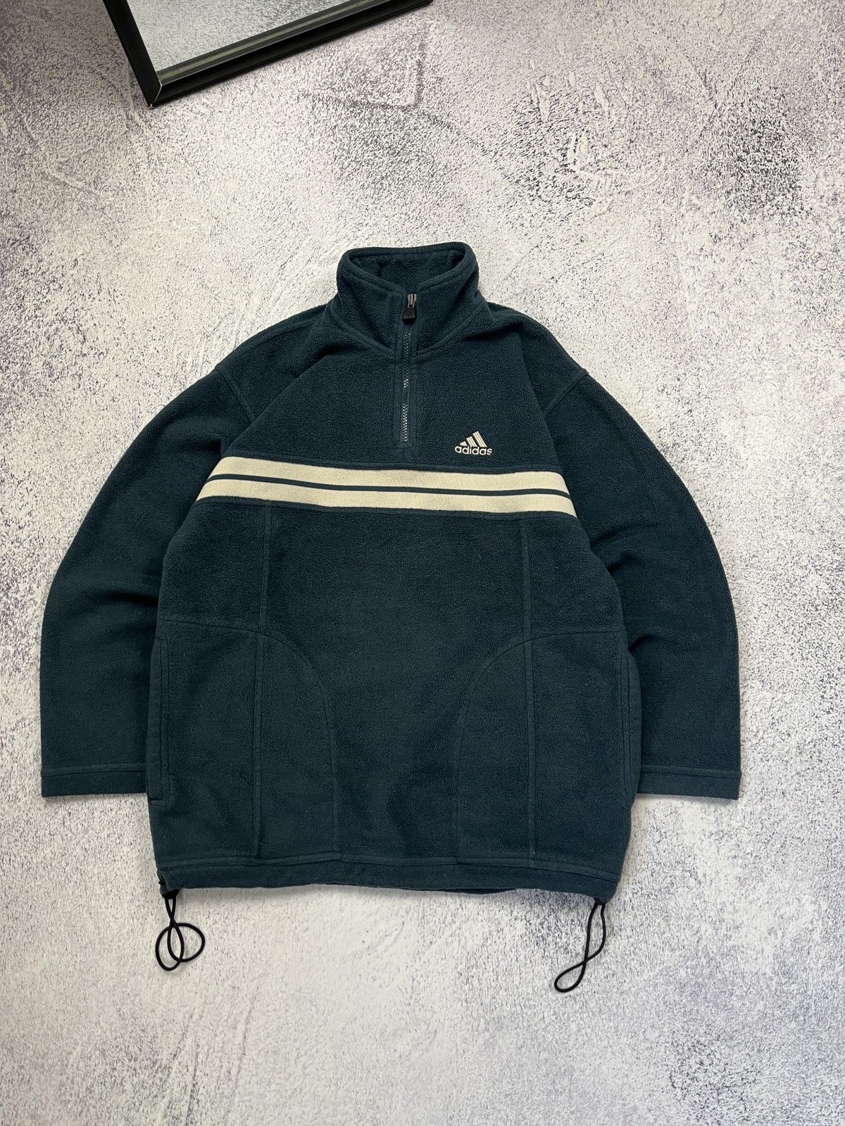 Adidas Vintage 00’s Adidas Fleece Jacket 1/4 Zip Sweatshirt Y2k Size US S / EU 44-46 / 1 - 1 Thumbnail