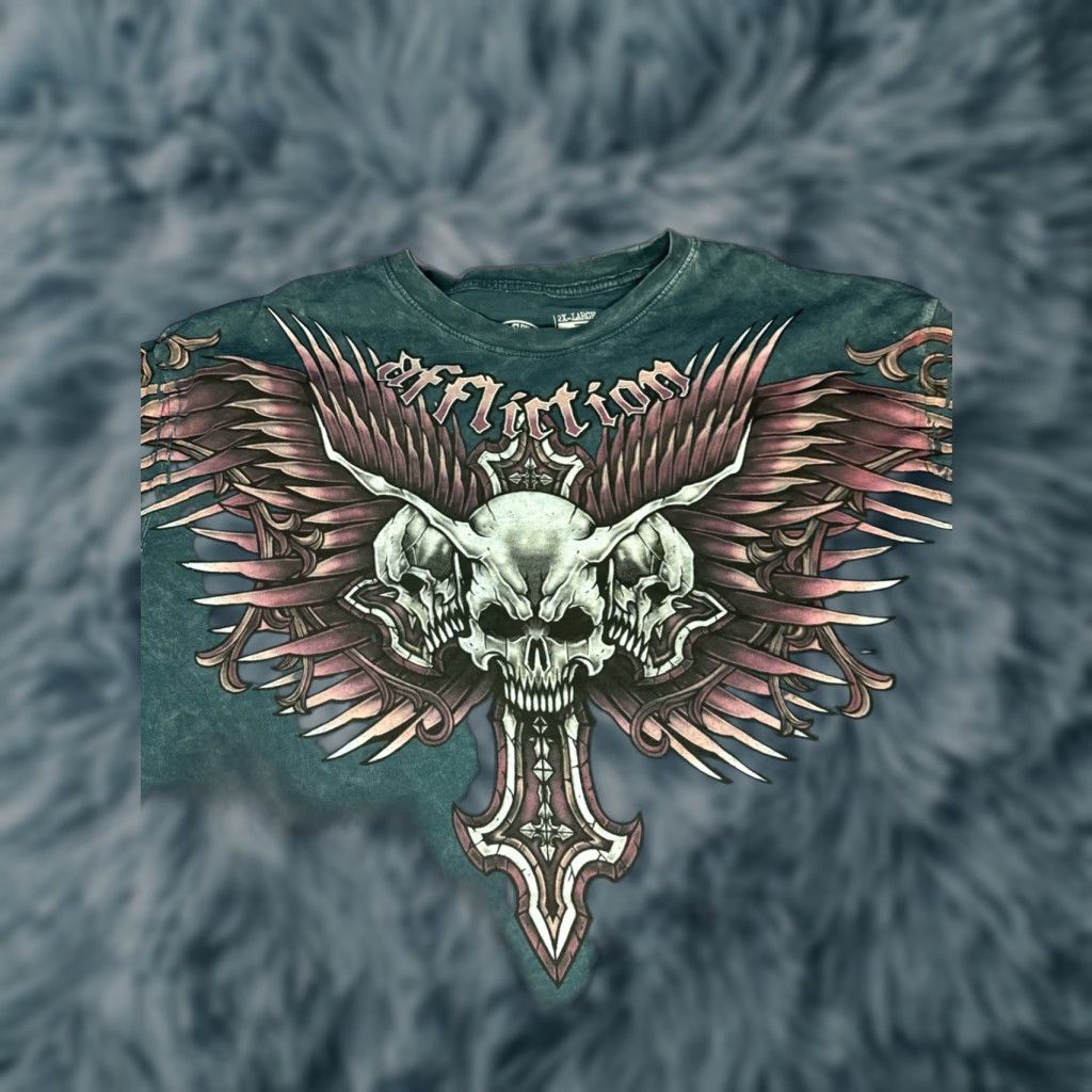Affliction Affliction Hyper Speed Men’s Graphic T Shirt Tee Men’s 2XL Skulls Multicolor Skull 2XL Mens Tee Size US XXL / EU 58 / 5 - 1 Thumbnail