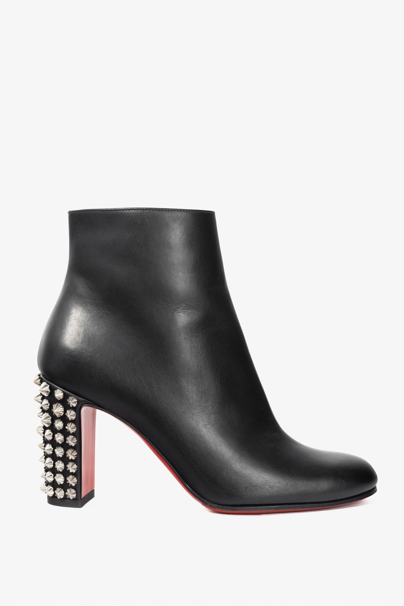 Christian Louboutin Christian Louboutin Suzi Folk 85 Leather Studded-Heel Boots Size US 4.5 / IT 34.5 - 1 Thumbnail