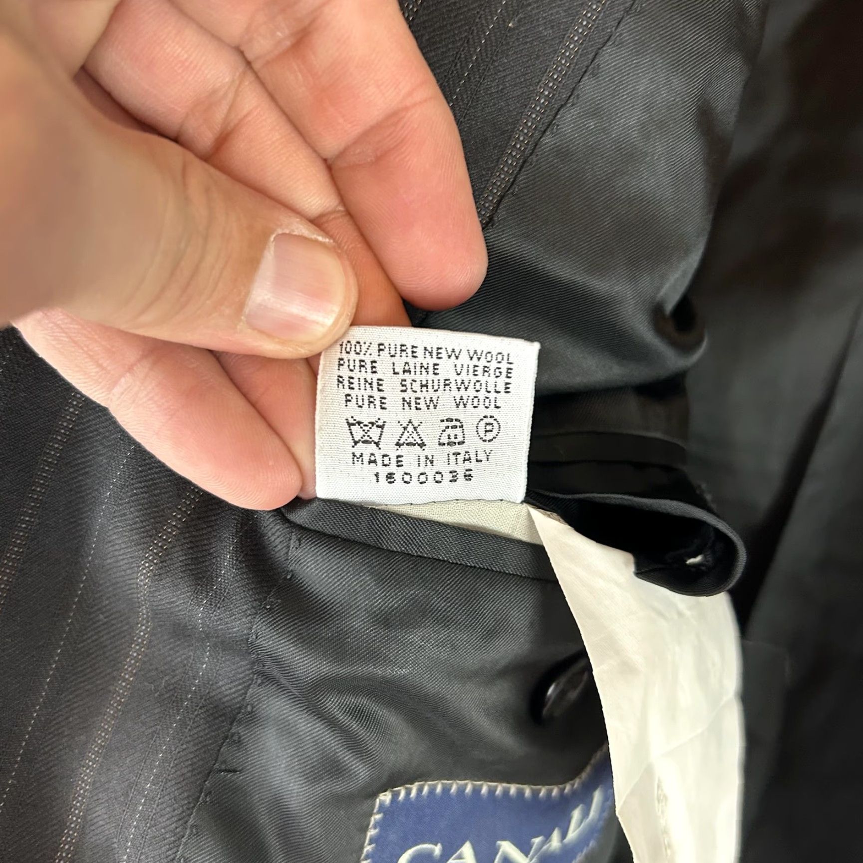 Canali VINTAGE Canali Blazer Mens 40R EU 50 Black Pinstripe Super 120's Wool Made in Italy Size 50R - 5 Thumbnail