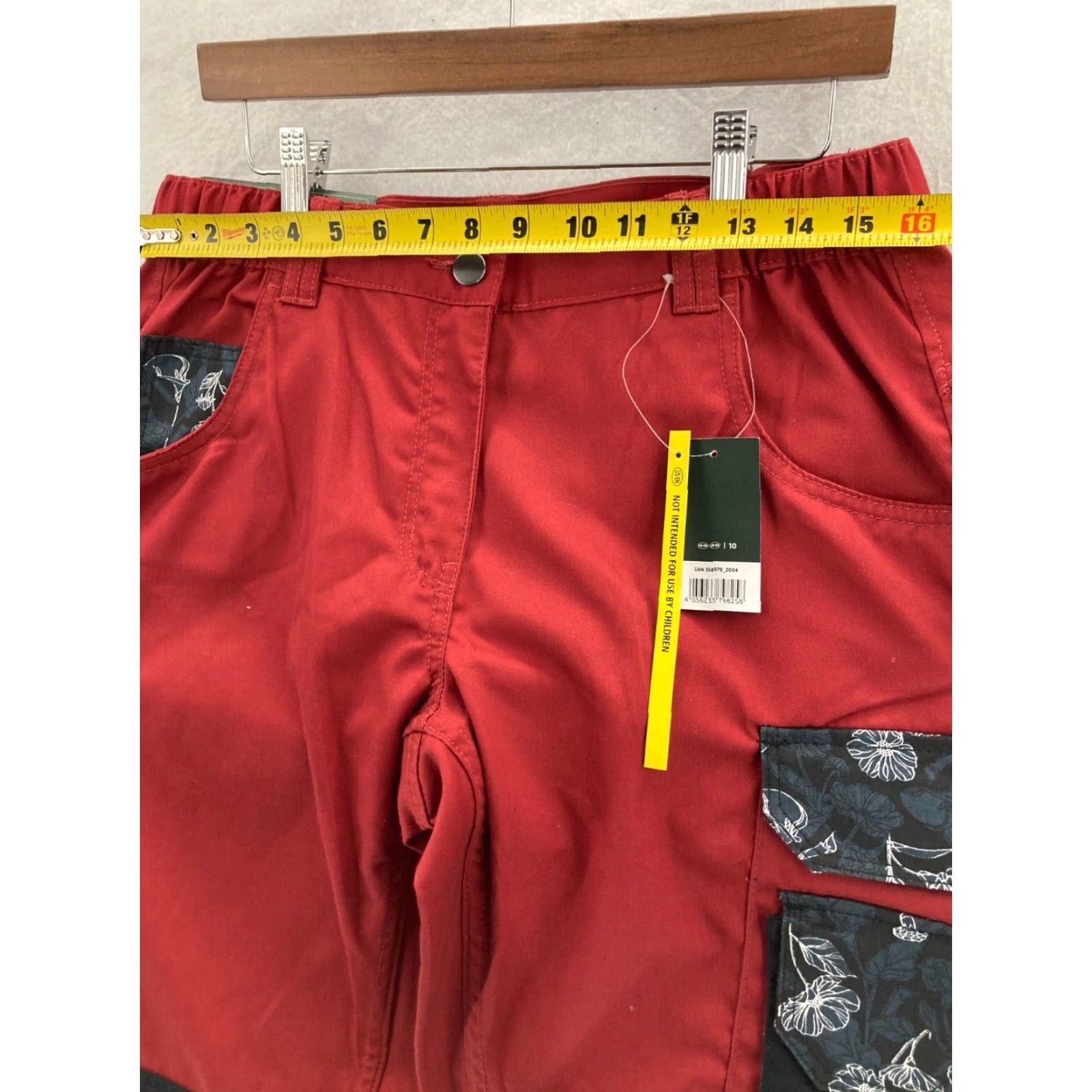 Vintage PARKSIDE PERFORMANCE Work Pants Womens 10 Red Utility Hiking Casual Classic Fit Size 32" / US 10 / IT 46 - 2 Thumbnail