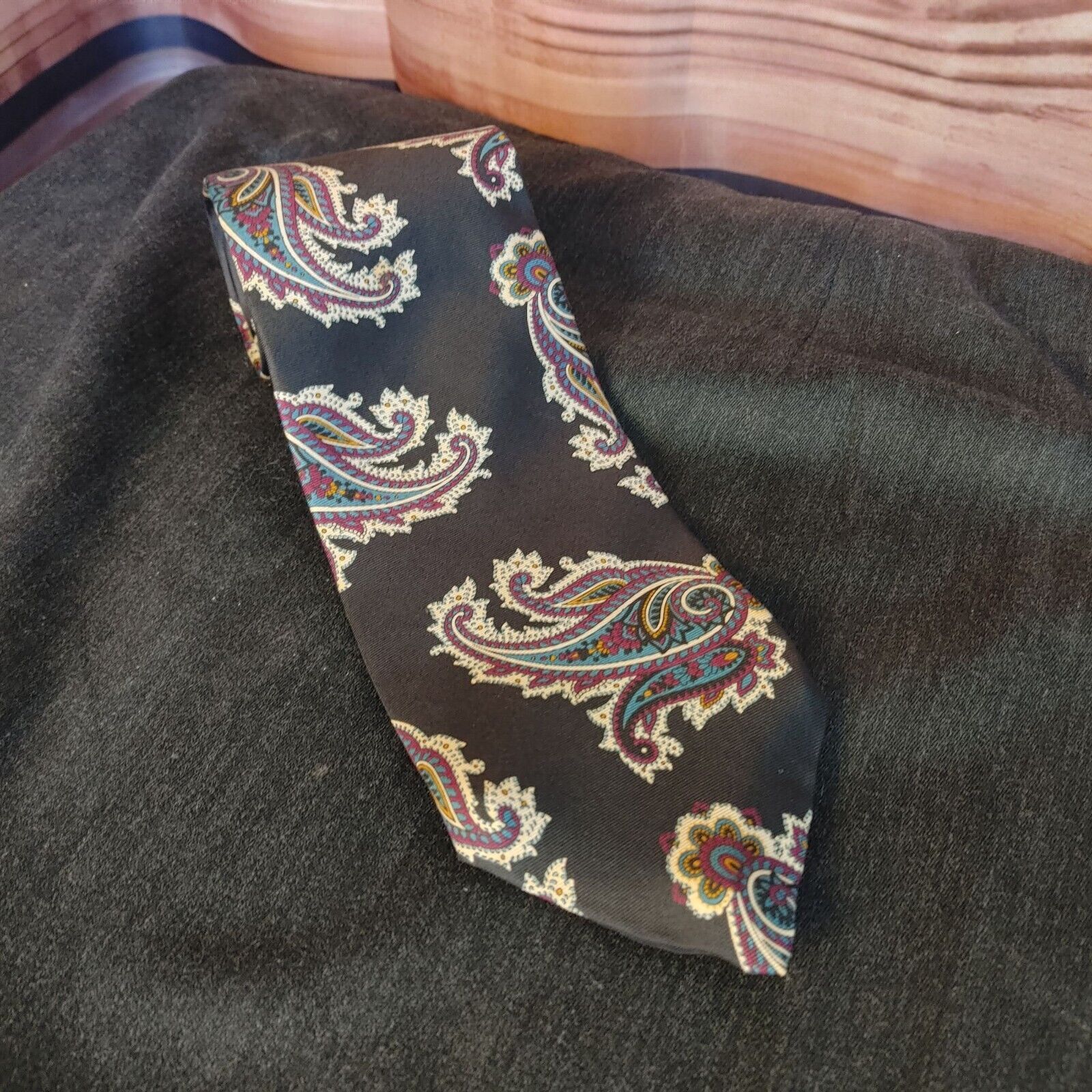 Other Men's Barry Manufacturing Paisley Black/Multi-Color Suit Tie Size ONE SIZE - 1 Thumbnail
