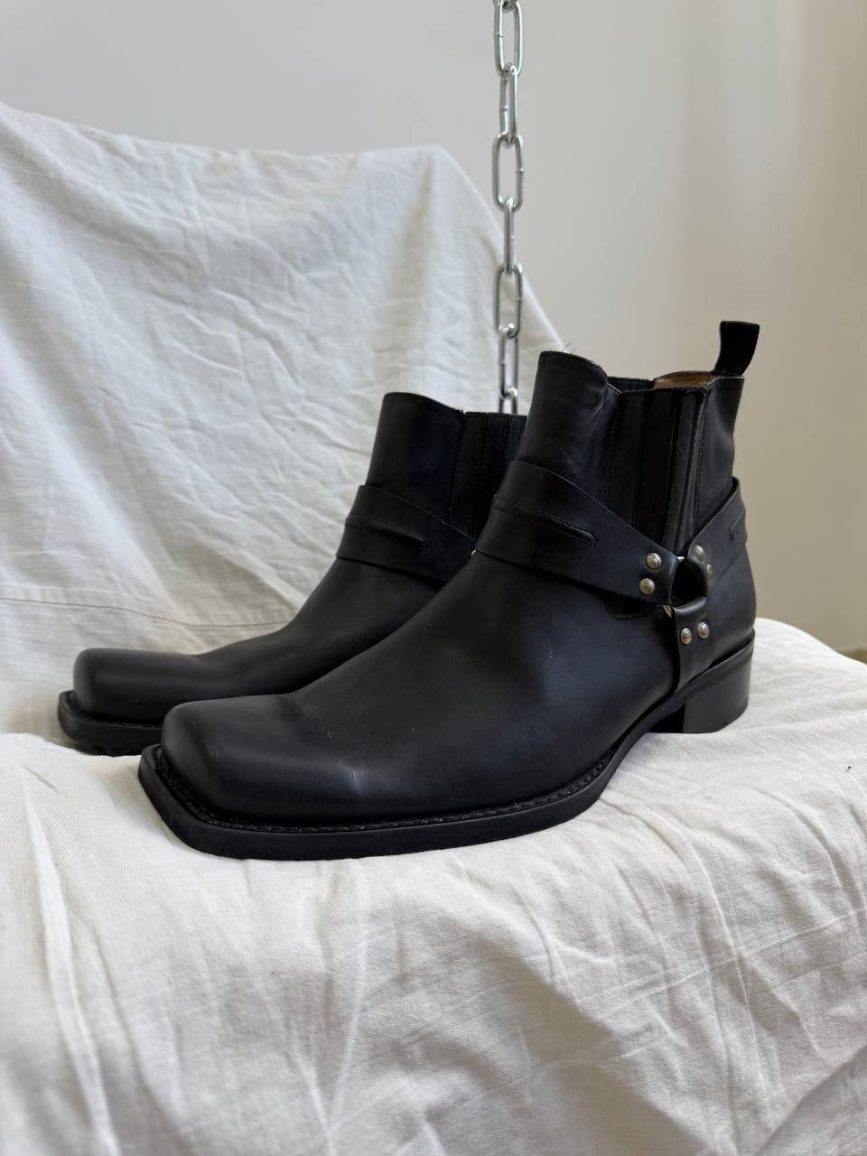 Vintage vintage avant garde leather 90s hype belt cowboy boots Size US 9.5 / EU 42-43 - 3 Thumbnail