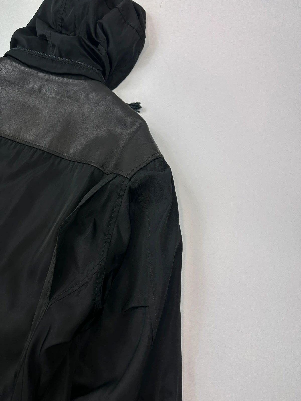 Prada Prada Milano FW97 Black Nylon & Leather Parka Long Coat Size US L / EU 52-54 / 3 - 9 Thumbnail