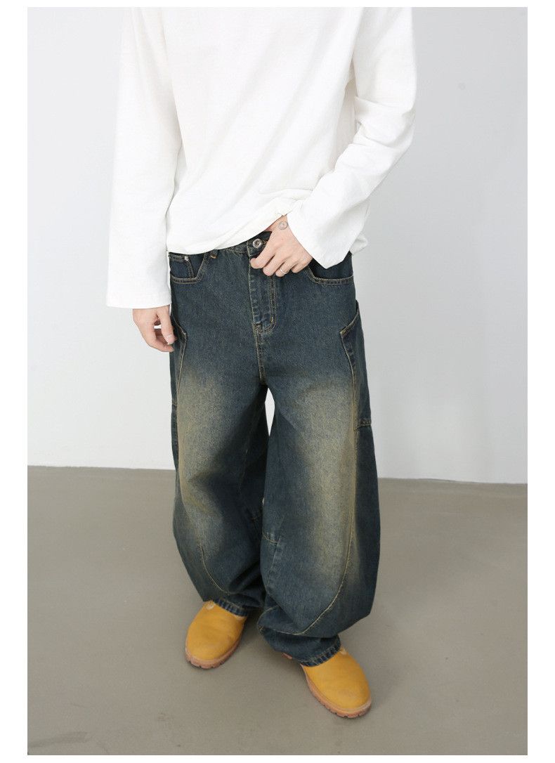 Japanese Brand × Jean Men's loose retro distressed trendy scimitar jeans Size US 32 / EU 48 - 4 Thumbnail