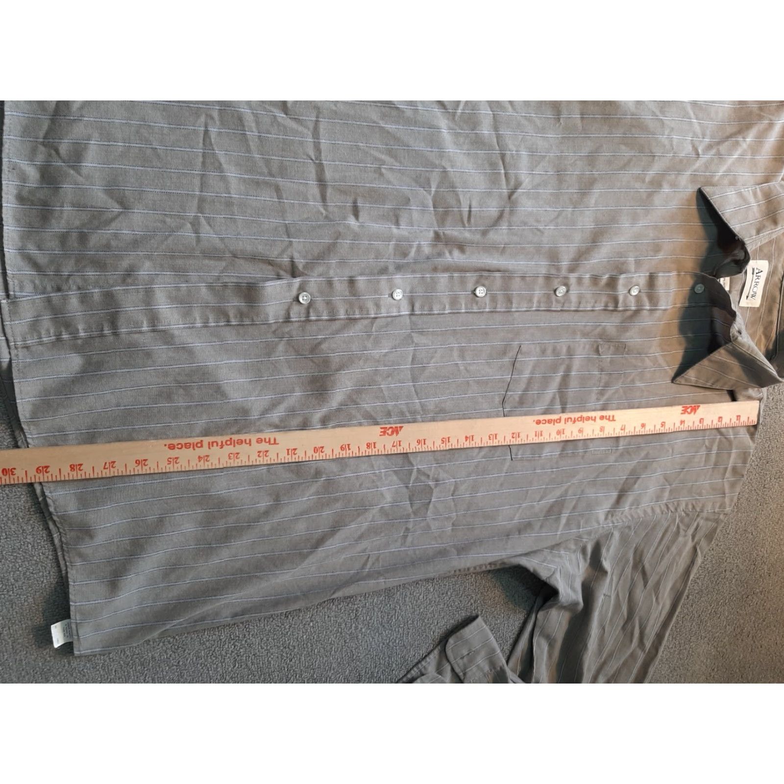 Arrow Arrow Mens Shirt Size 17.5 34/35 Long Sleeve Button Up Pinstriped Pocket Shirt Size US XXL / EU 58 / 5 - 3 Thumbnail