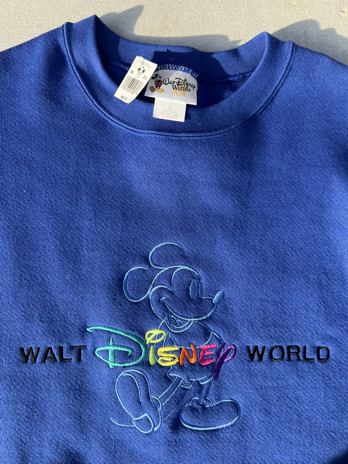 Disney × Mickey Mouse × Vintage VTG Mickey Mouse Disney World Embroidered Crew Neck, 90’s Size S / US 4 / IT 40 - 6 Thumbnail