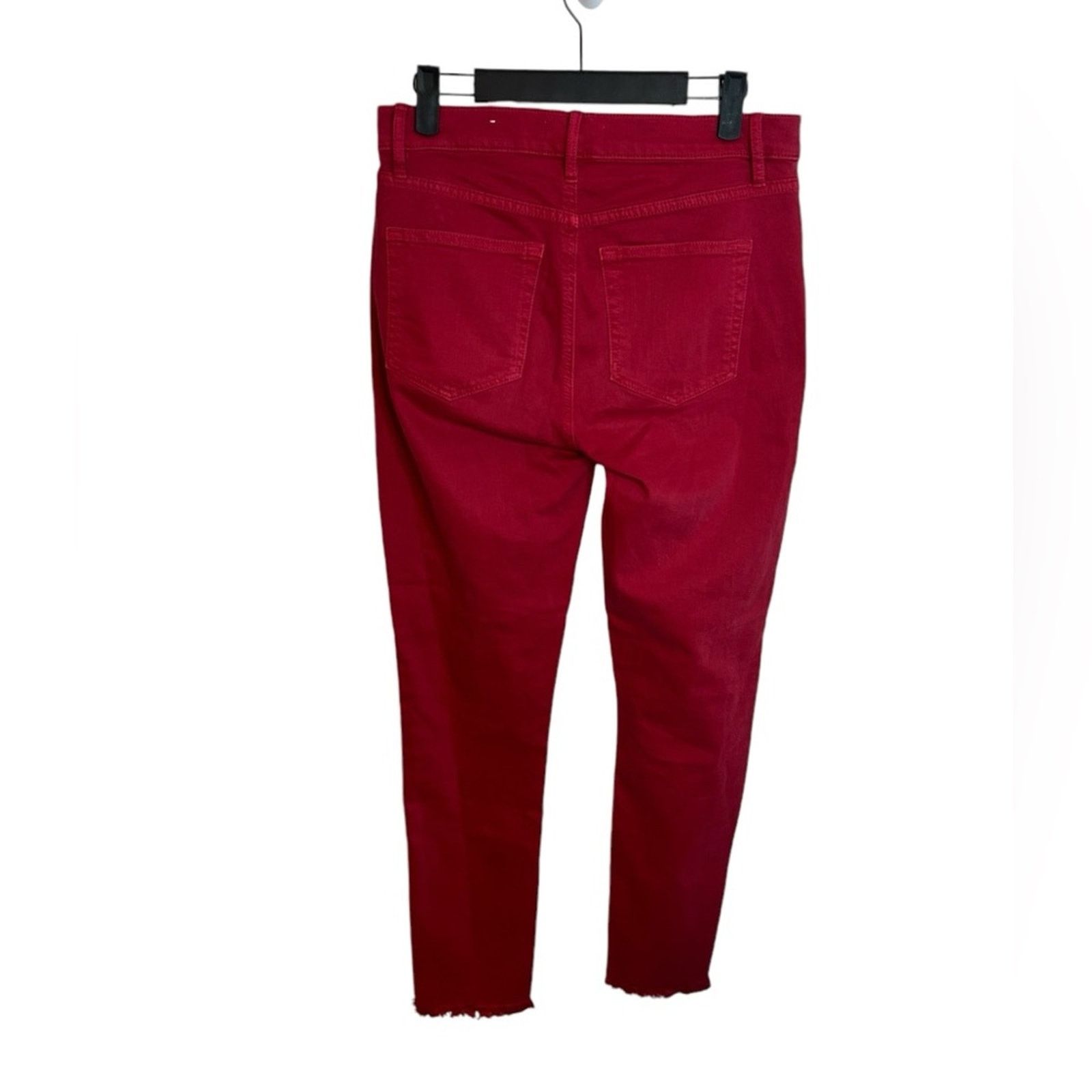 Loft Loft Red Raw Hem Skinny Jeans Size 26" / US 2 / IT 38 - 2 Thumbnail
