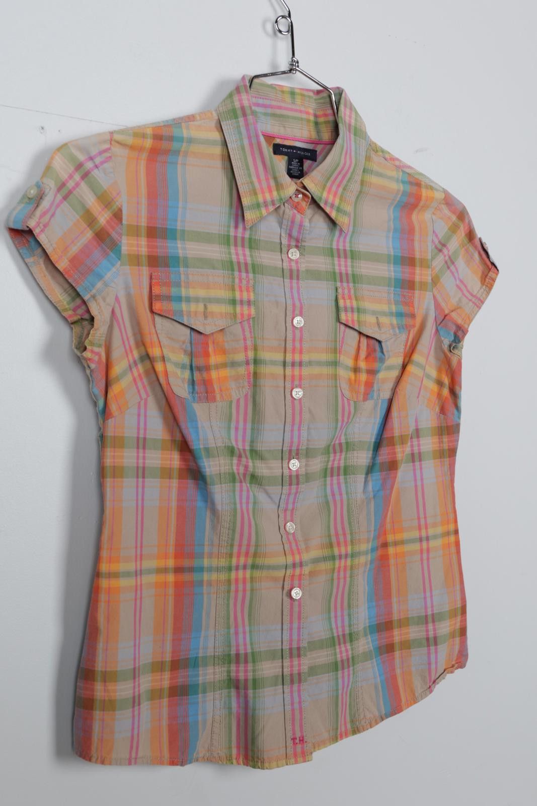 Tommy Hilfiger 00's Tommy Hilfiger Plaid Short Sleeve Button-Up Size S / US 4 / IT 40 - 3 Thumbnail