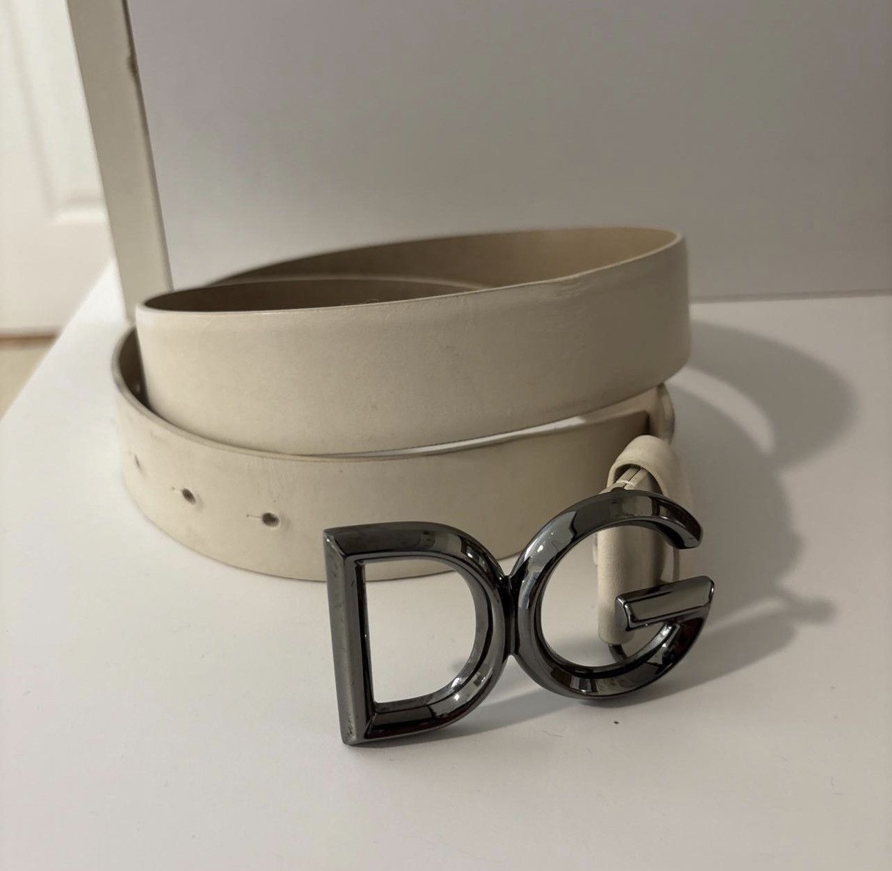 Dolce & Gabbana White Dolce and Gabbana Belt Size 36 - 1 Thumbnail