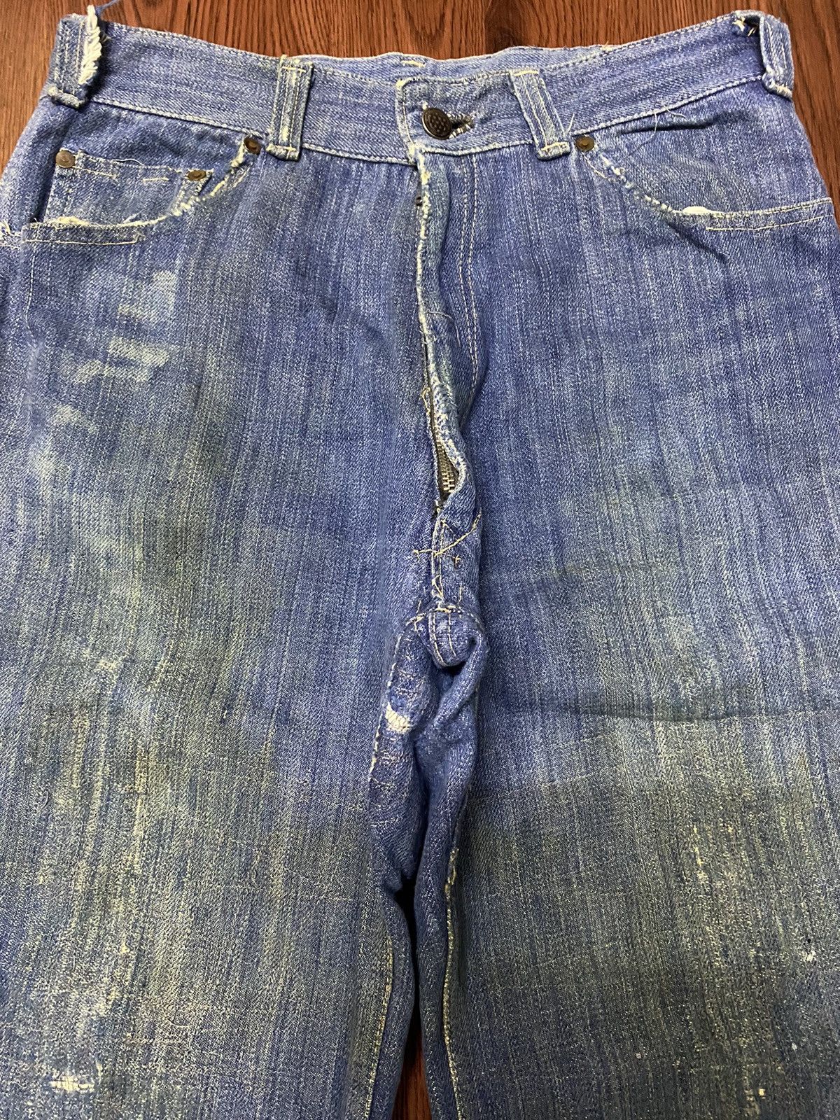 Japanese Brand Vintage Japanese Brand Dirty Thrashed Double Knee Jeans Size US 29 - 3 Thumbnail